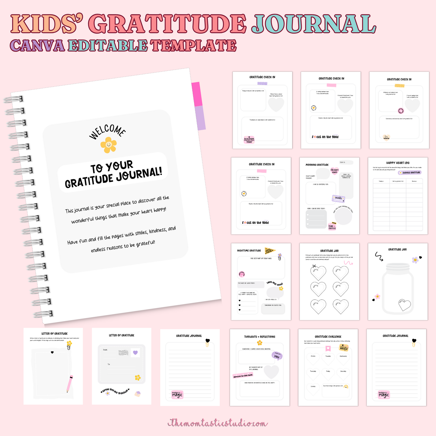 Kids Mental Health Journal Canva Editable Templates – Instant Download – Printable / Editable