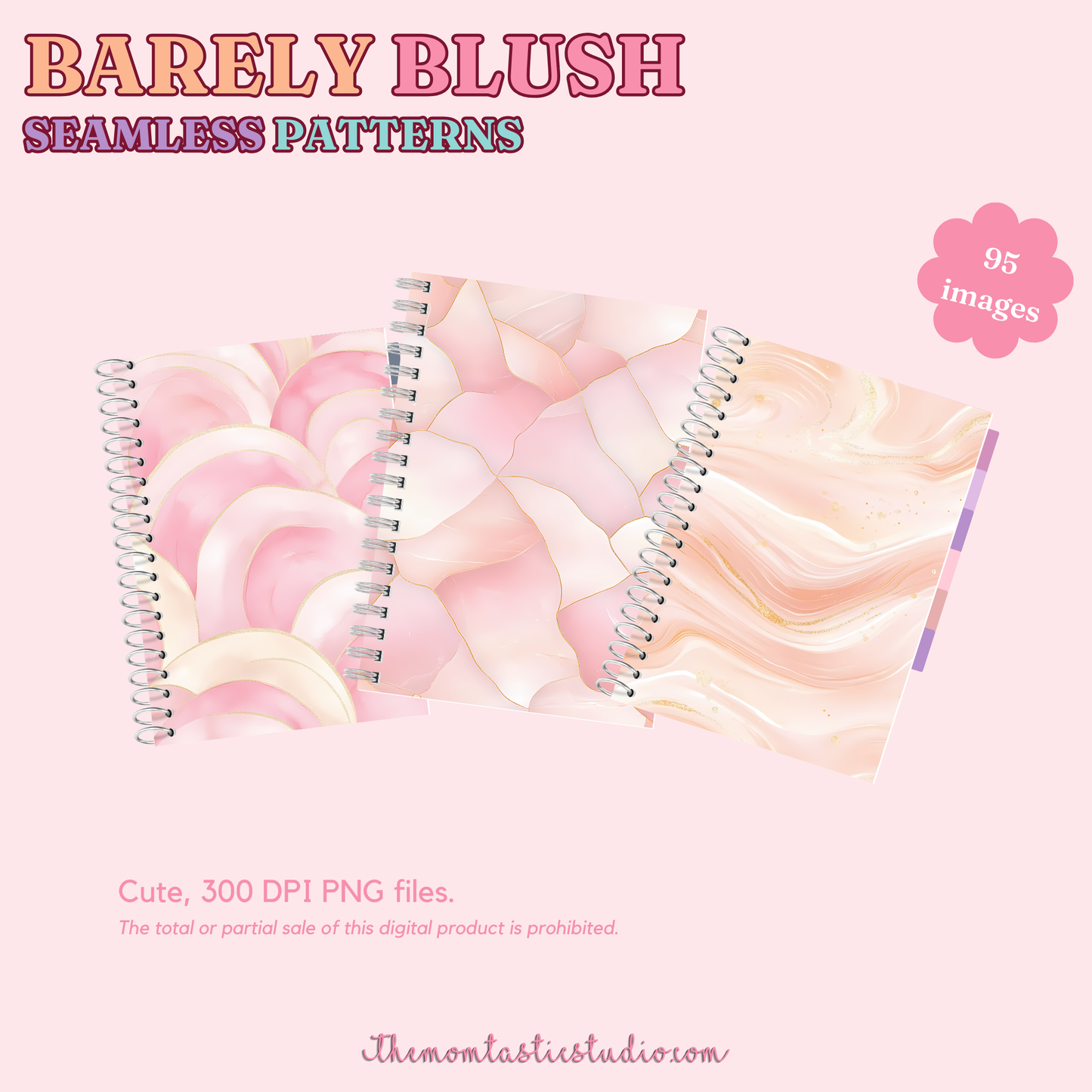 Barely Blush Seamless Patterns for Commercial Use, Digital Paper - 300 DPI