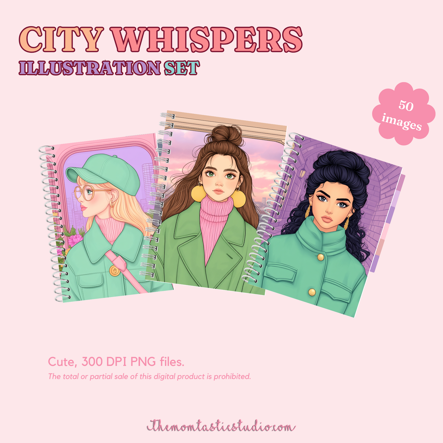 City Whispers Illustration Set - 300 DPI – Instant Download – Commercial Use