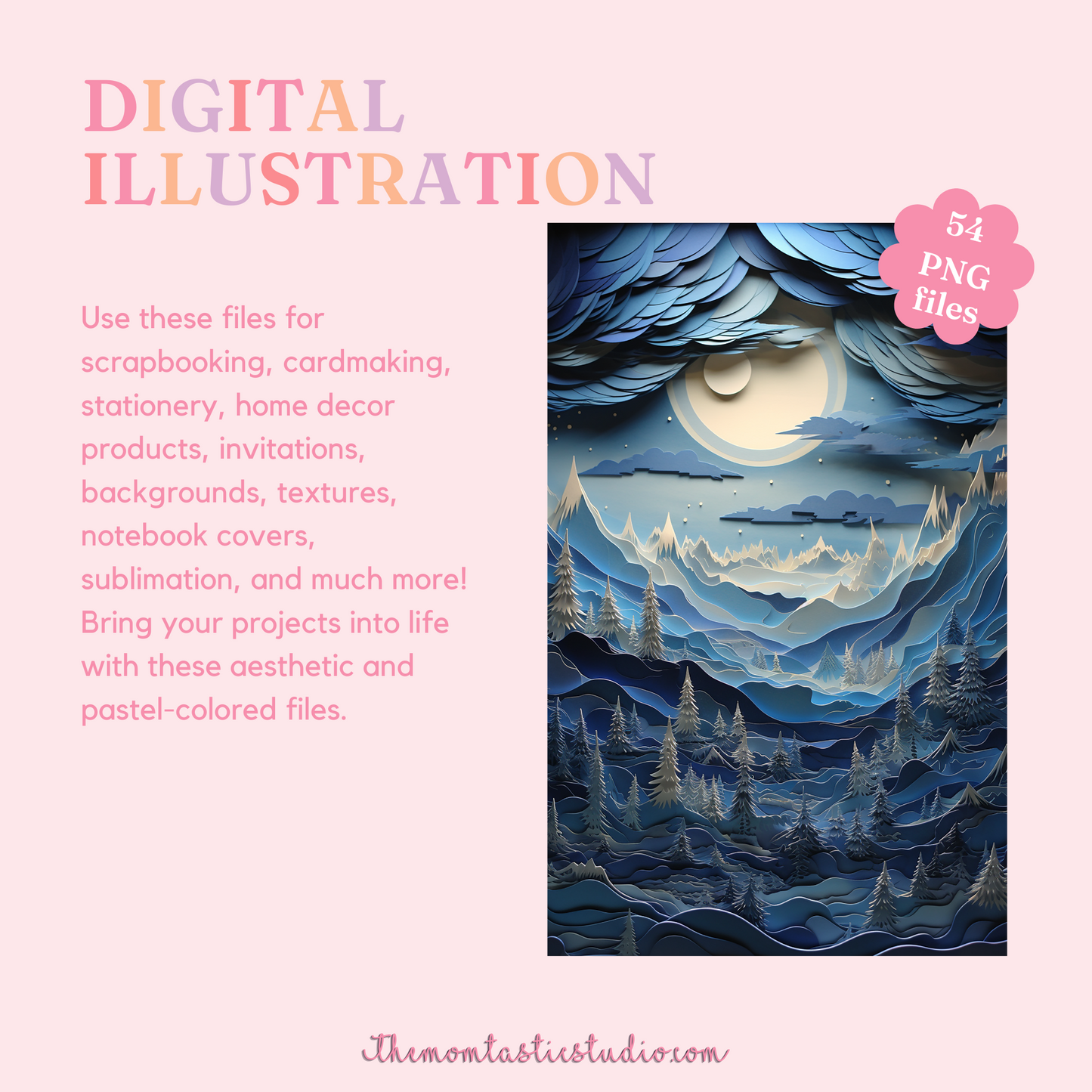 Iridescent Tides Digital Illustration – Instant Download – Commercial Use