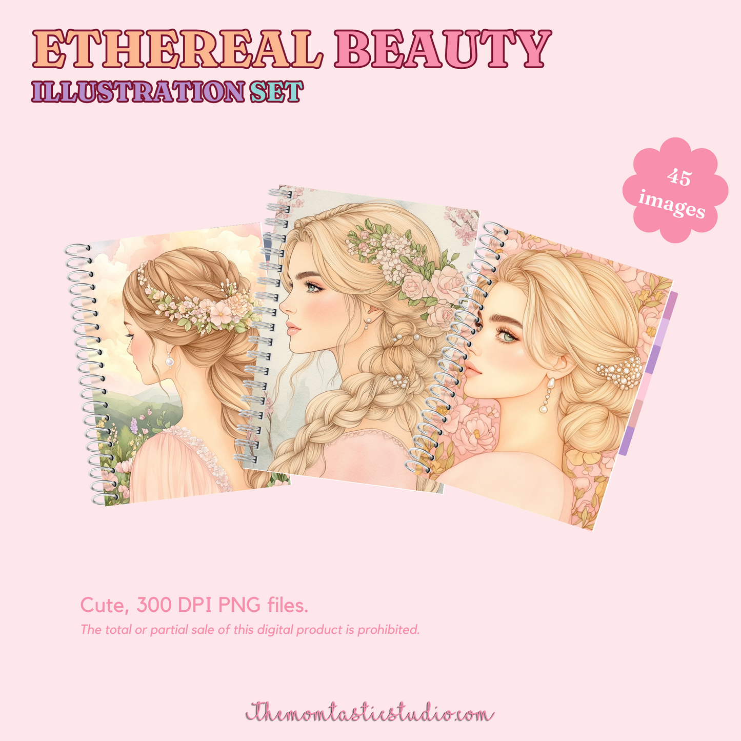 Ethereal Beauty Illustration Set - 300 DPI – Instant Download – Commercial Use