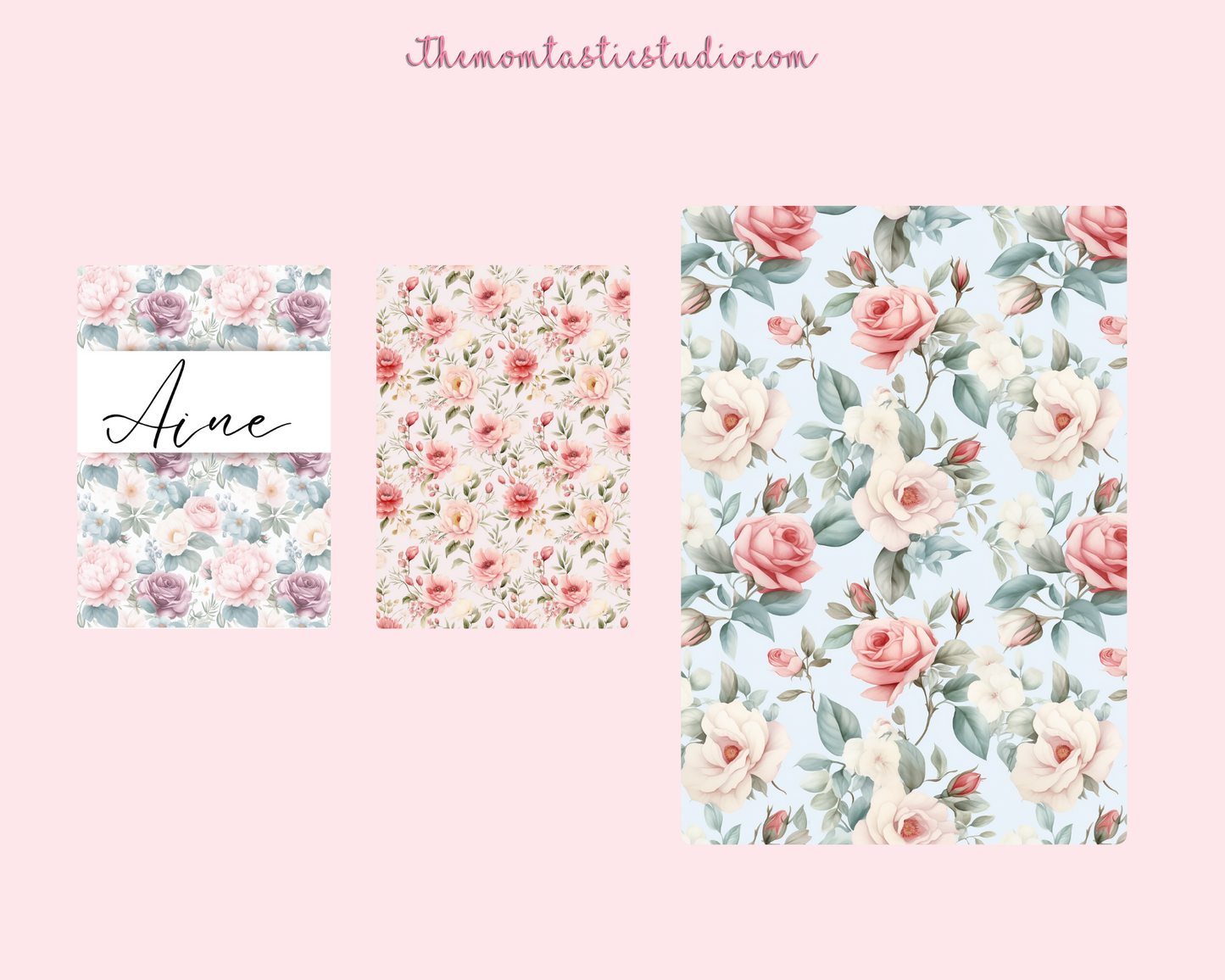 Vintage Floral Notebook Cover Canva Template - 16 Pages - Commercial Use