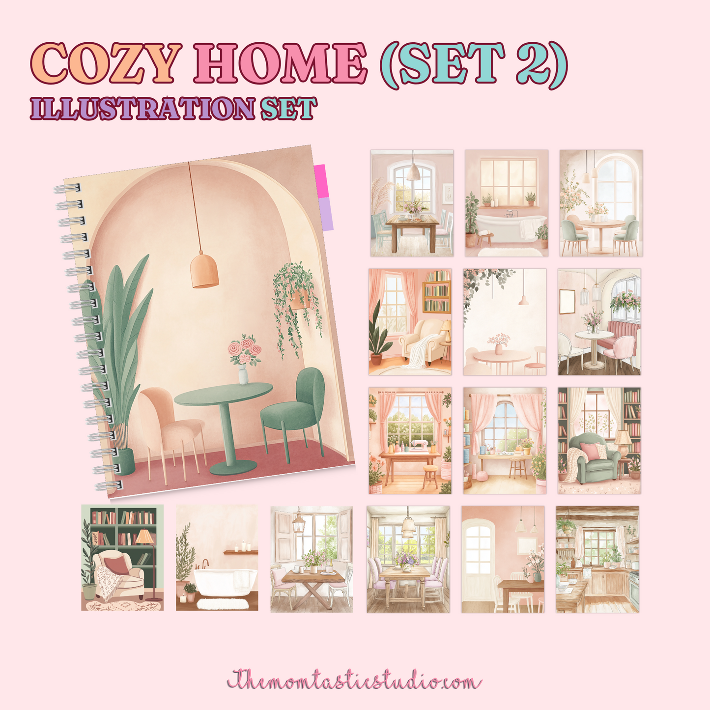 Cozy Home 2 Illustration Set - 300 DPI – Instant Download – Commercial Use