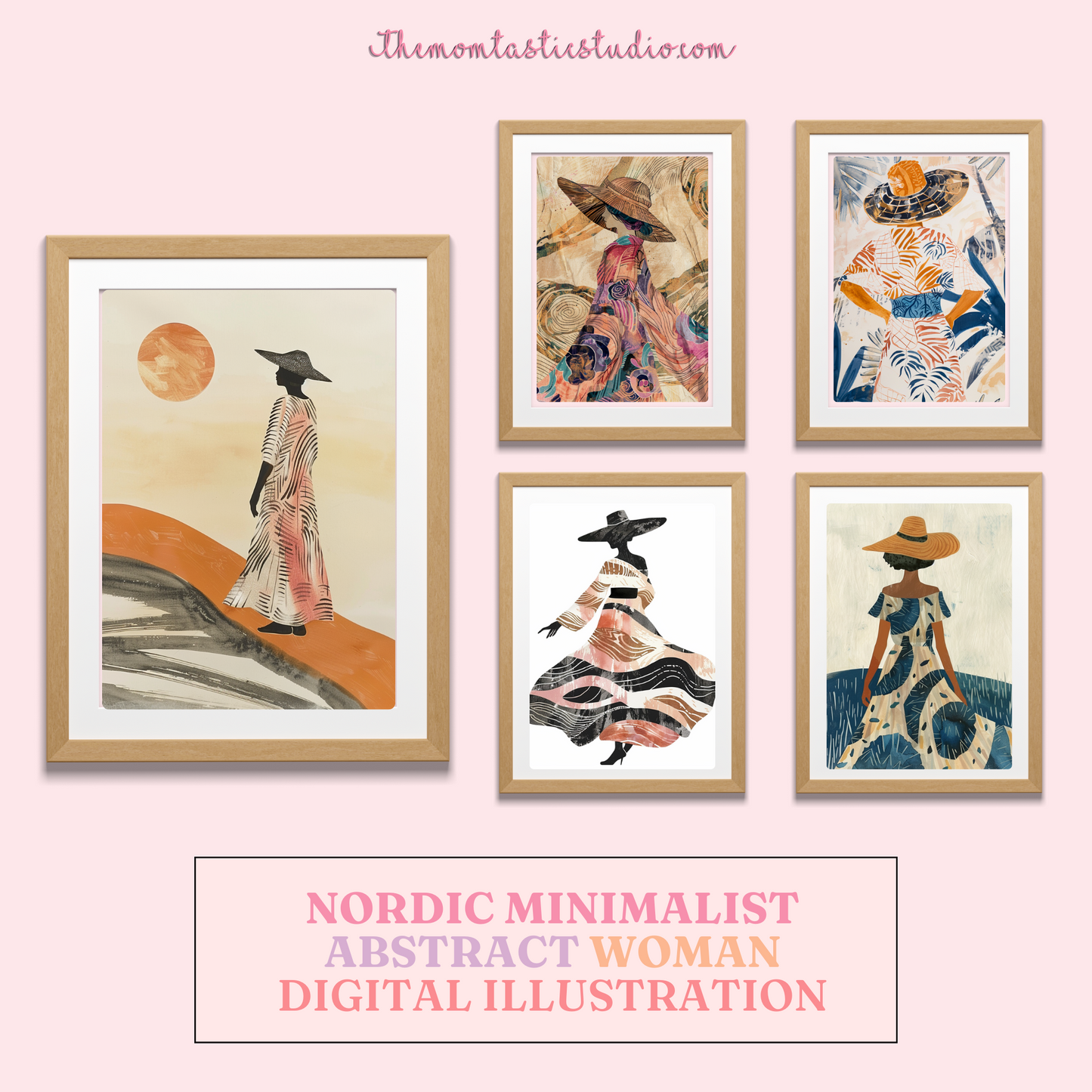 Nordic Minimalist Abstract Woman Digital Illustration 300DPI – Instant Download – Commercial Use