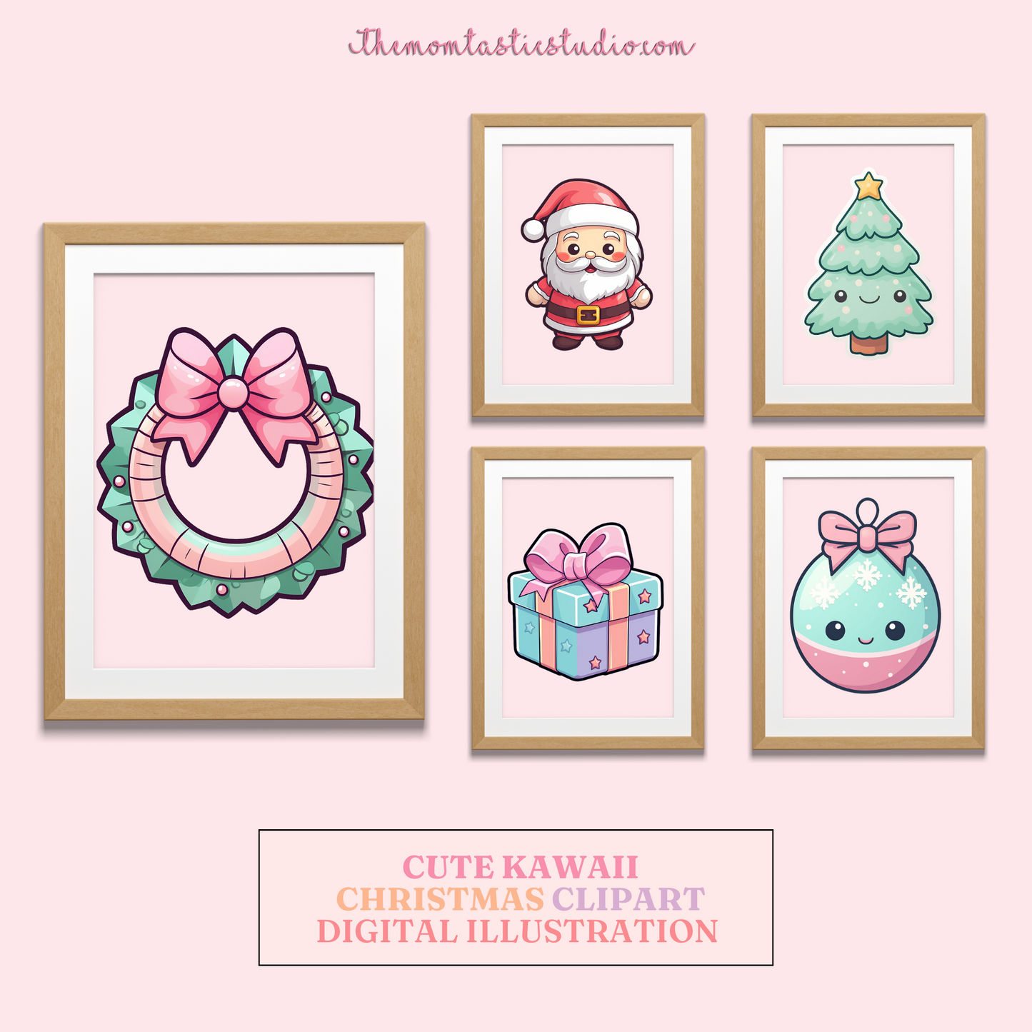 Cute Kawaii Christmas Cliparts – High-Quality PNG - Transparent Background - Commercial Use