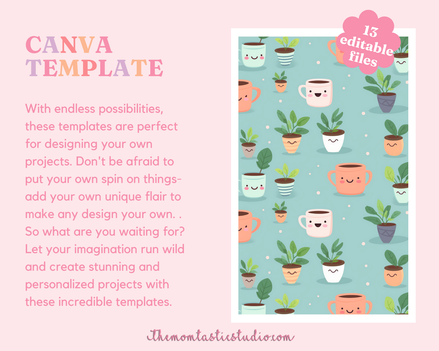 2024 Template | Kawaii Coffee Calendar Printable | Canva Editable | Commercial Use