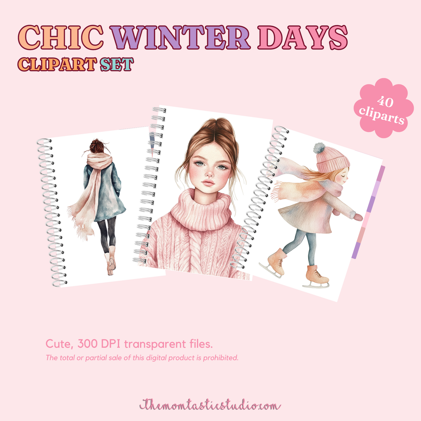 Chic Winter Days Clipart Set - 300 DPI – Instant Download – Commercial Use (Transparent Files)