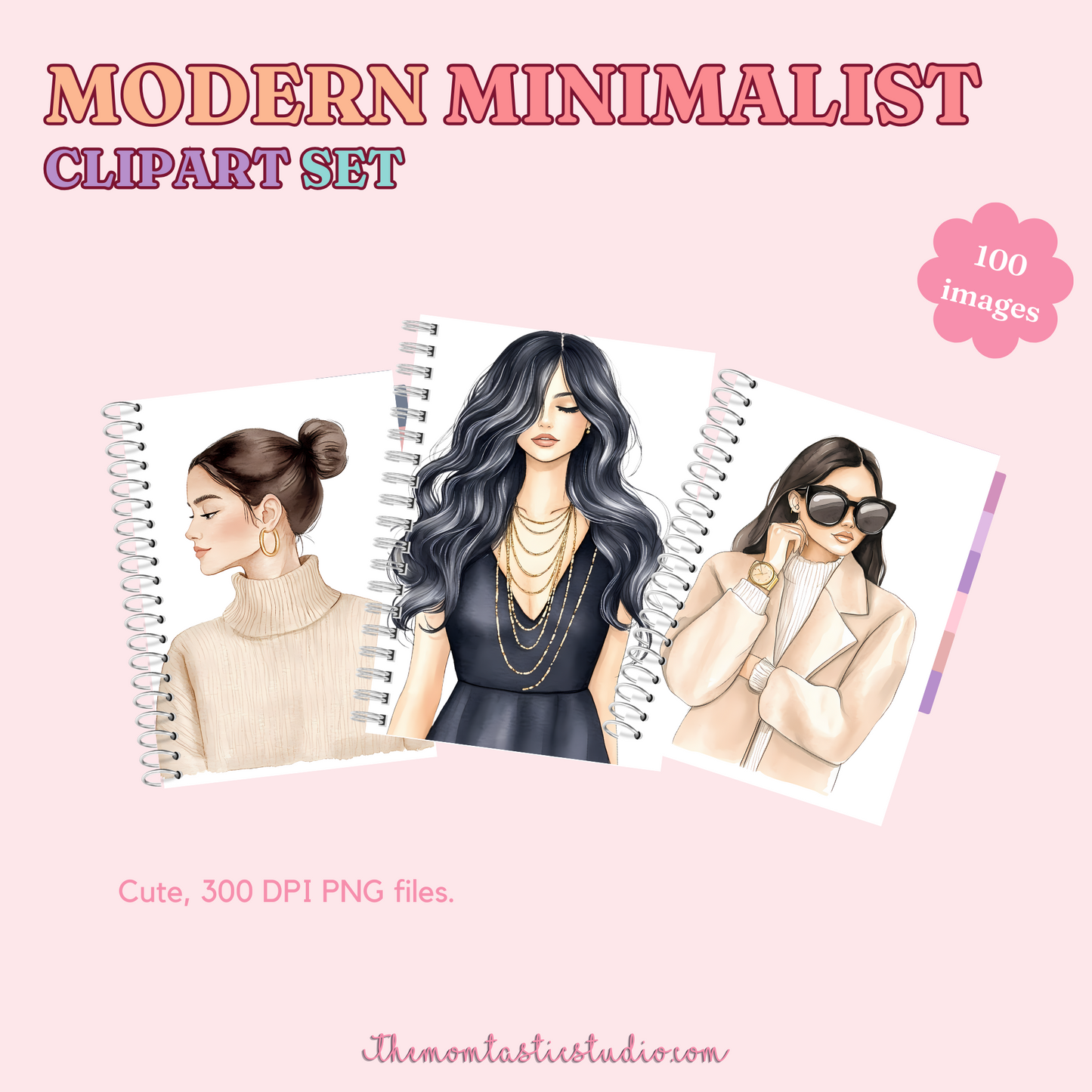 Modern Minimalist Clipart Set – Instant Download – 300 DPI - Commercial Use (Transparent PNG)