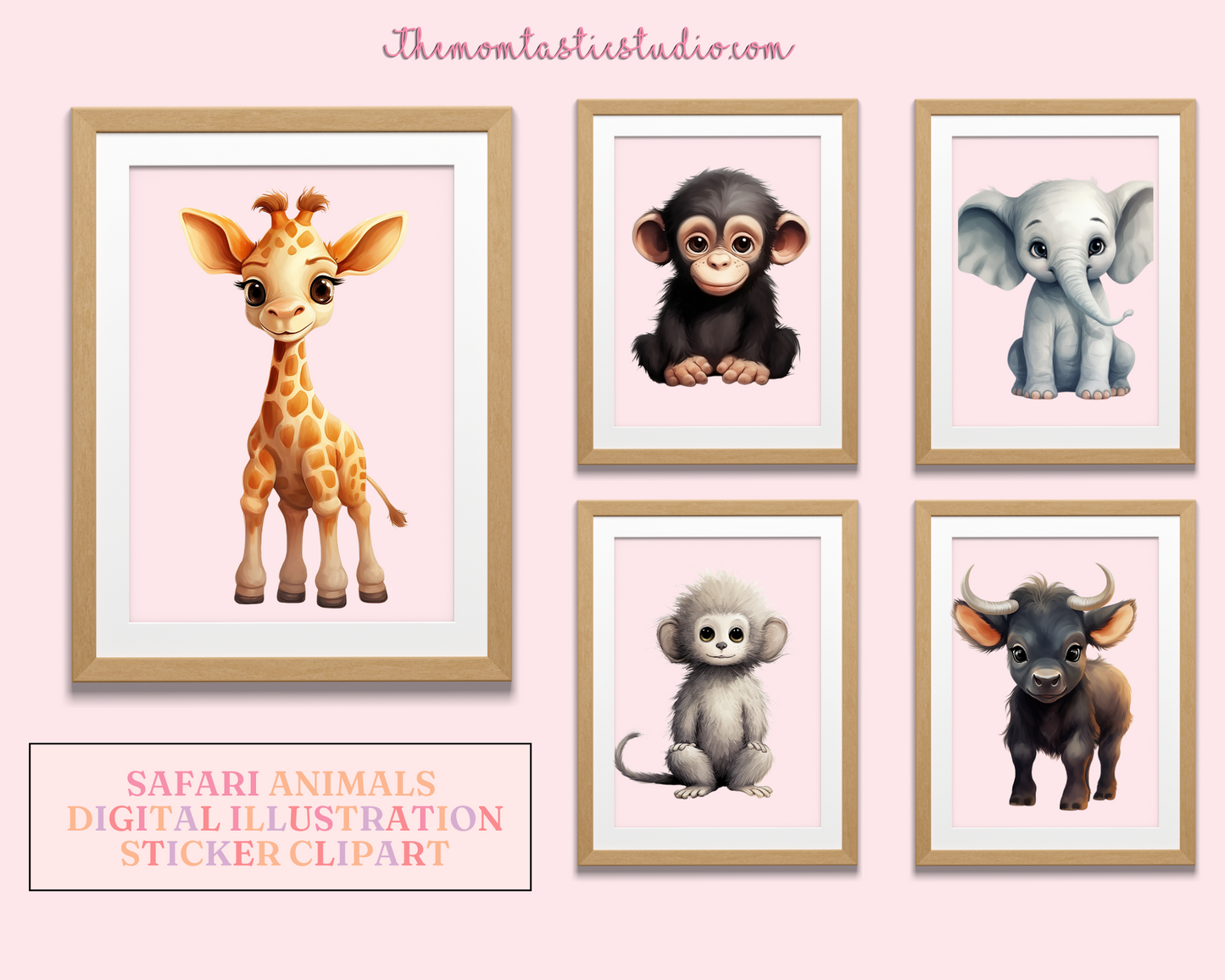 Cute Safari Animals – High-Quality PNG - Transparent Background - Commercial Use