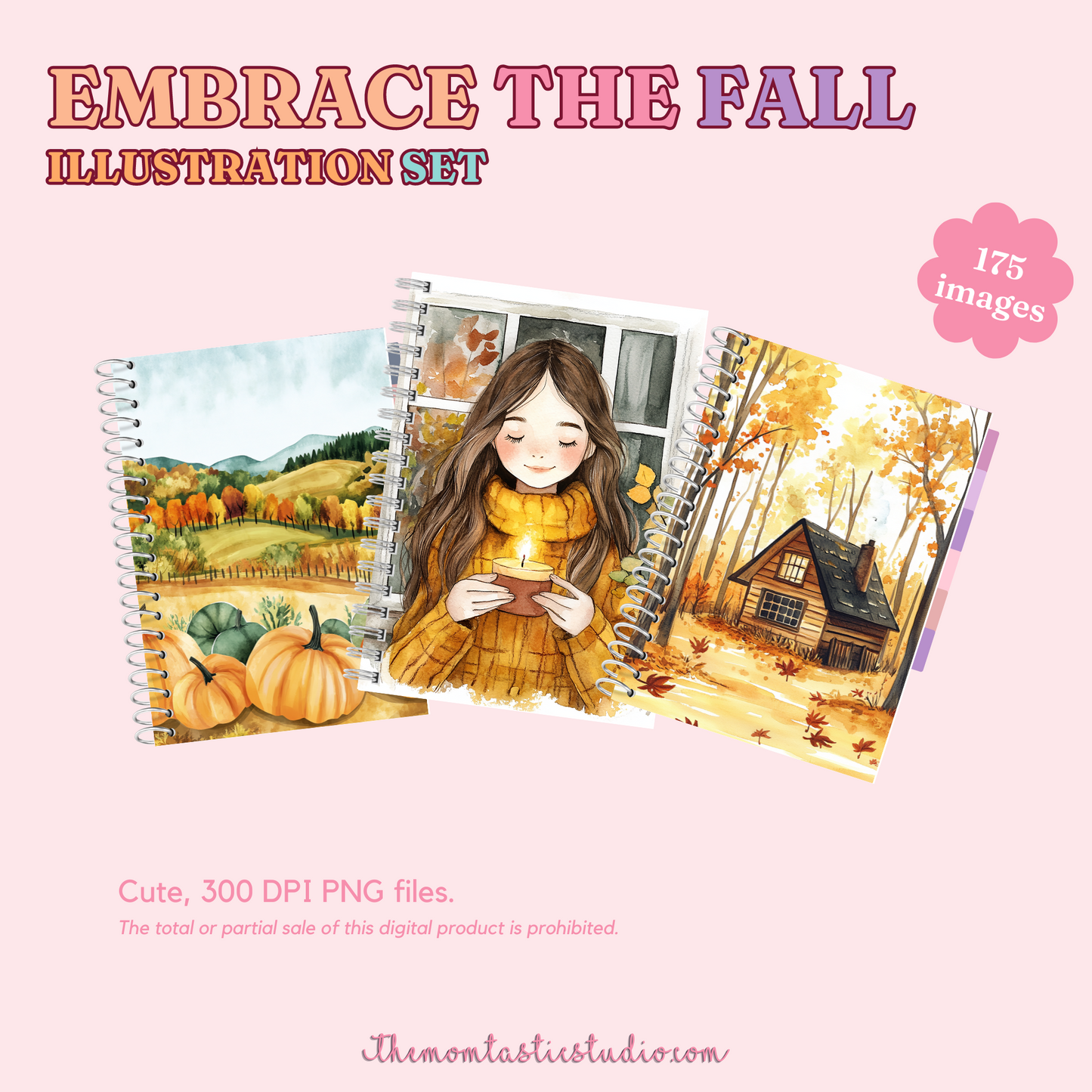 Embrace the Fall Digital Illustration Set - 300 DPI – Instant Download – Commercial Use