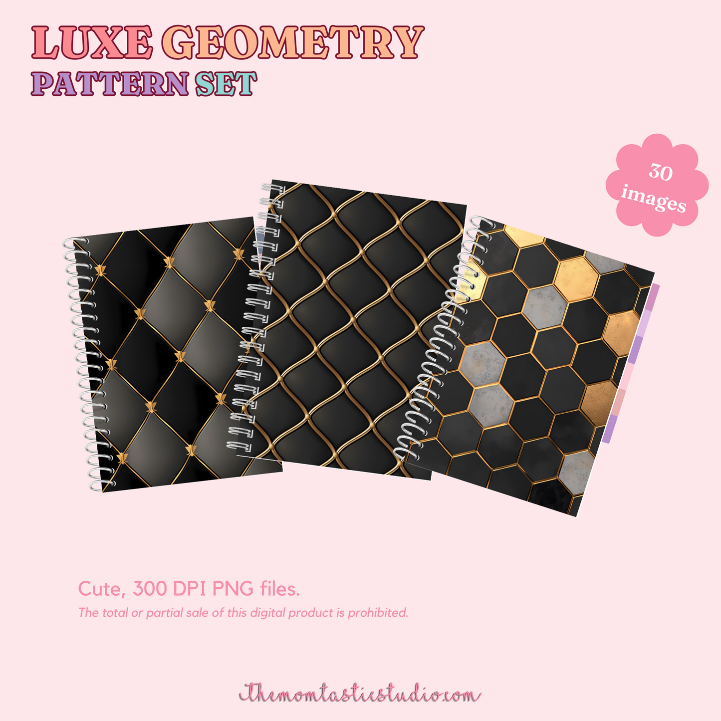 Luxe Geometry Pattern Set - 300 DPI – Instant Download – Commercial Use