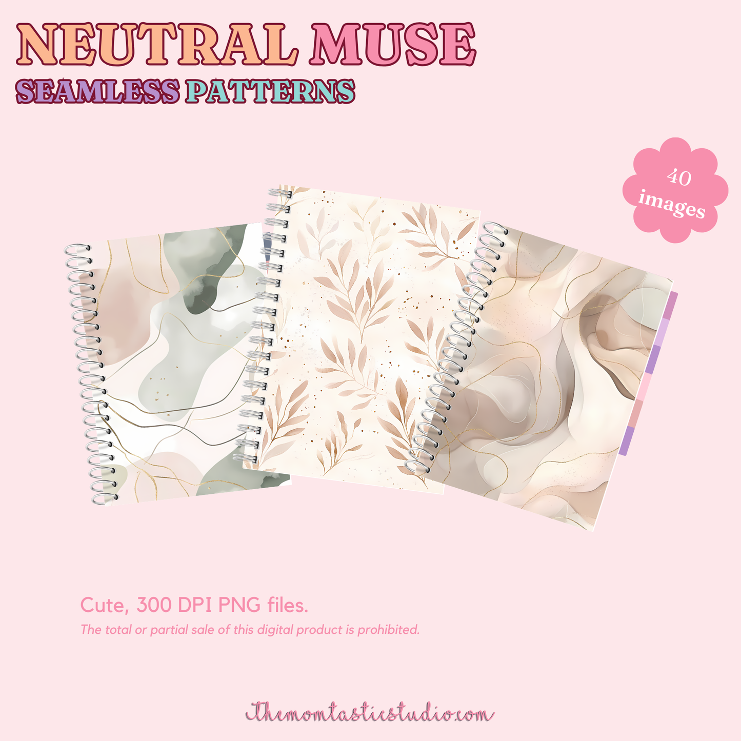 Neutral Muse Seamless Patterns for Commercial Use, Digital Paper - 300 DPI