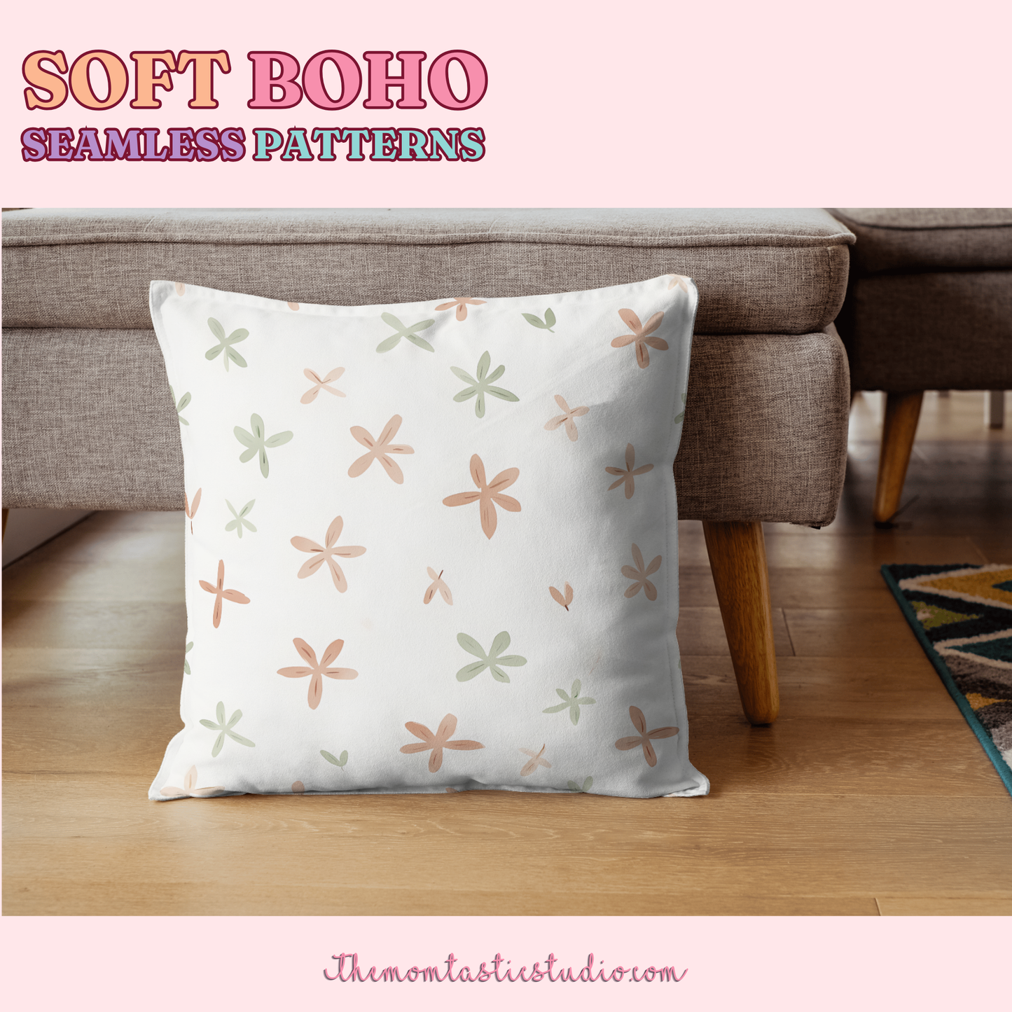 Soft Boho Seamless Patterns for Commercial Use, Digital Paper - 300 DPI