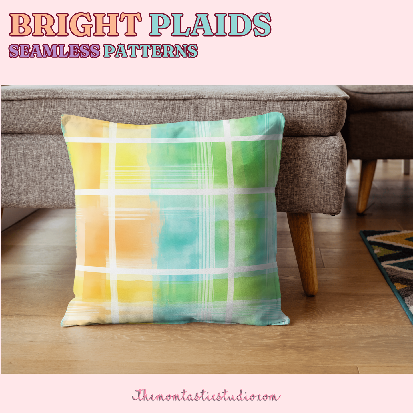 Bright Plaids Seamless Patterns for Commercial Use, Digital Paper - 300 DPI