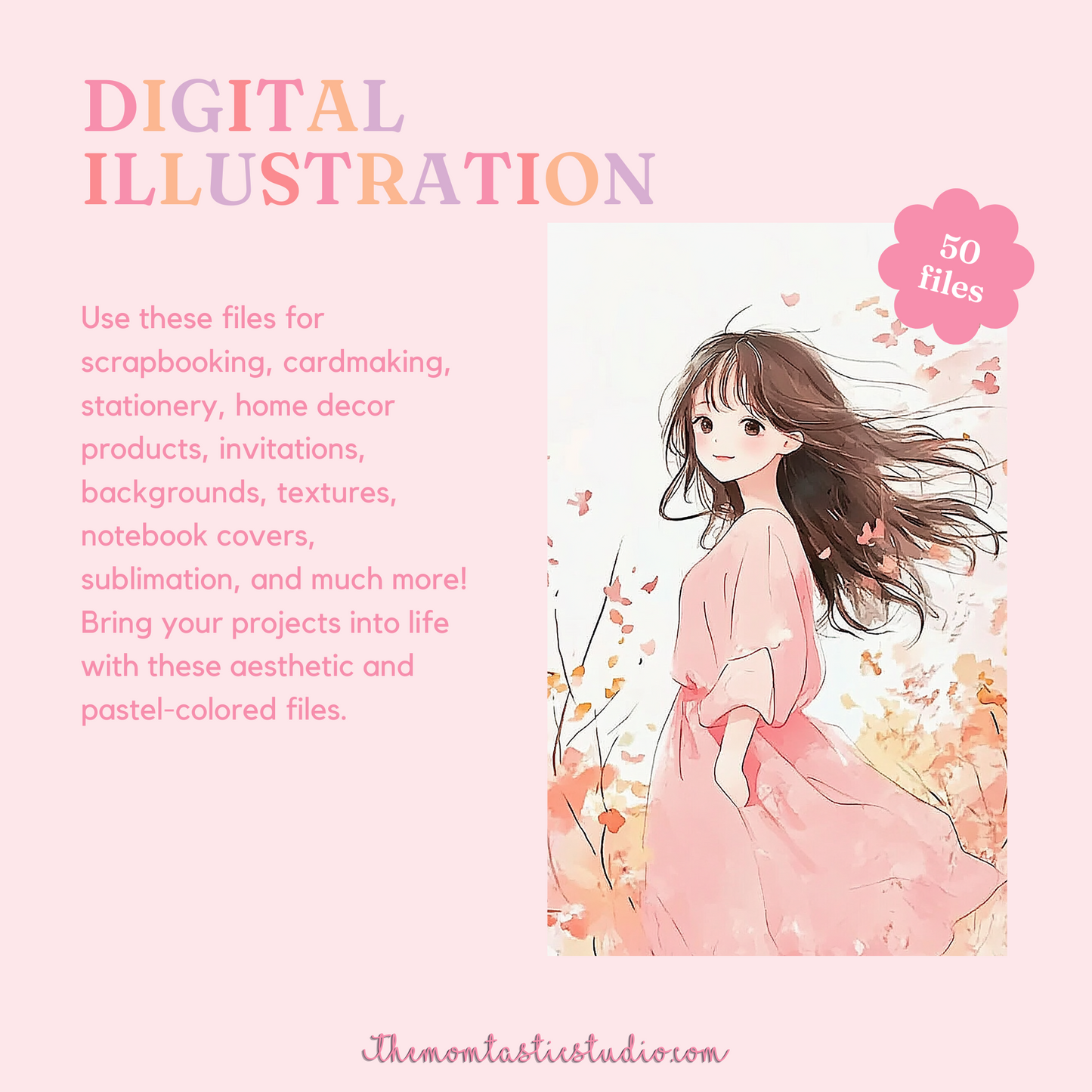 Gentle Grace Illustration - 300 DPI – Instant Download – Commercial Use