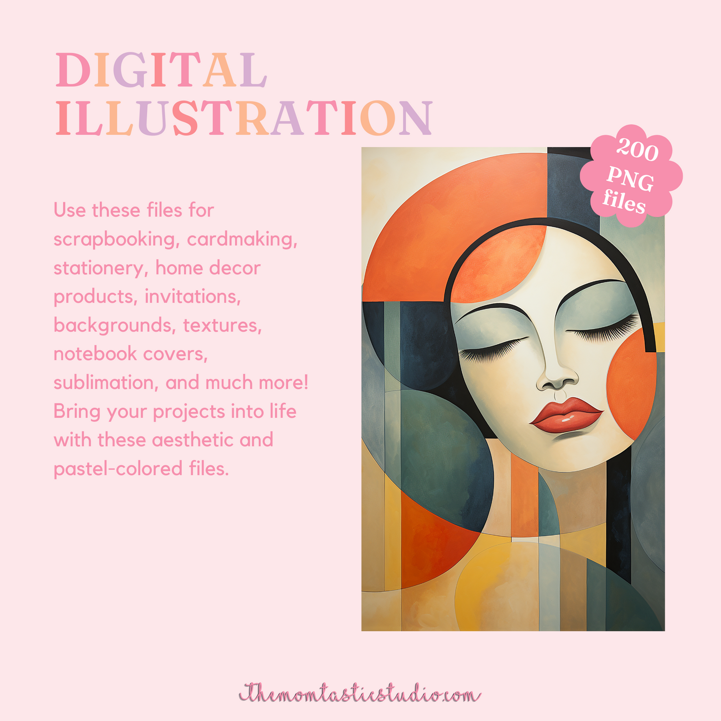 Boho Abstract Poster Digital Illustration 300DPI – Instant Download – Commercial Use