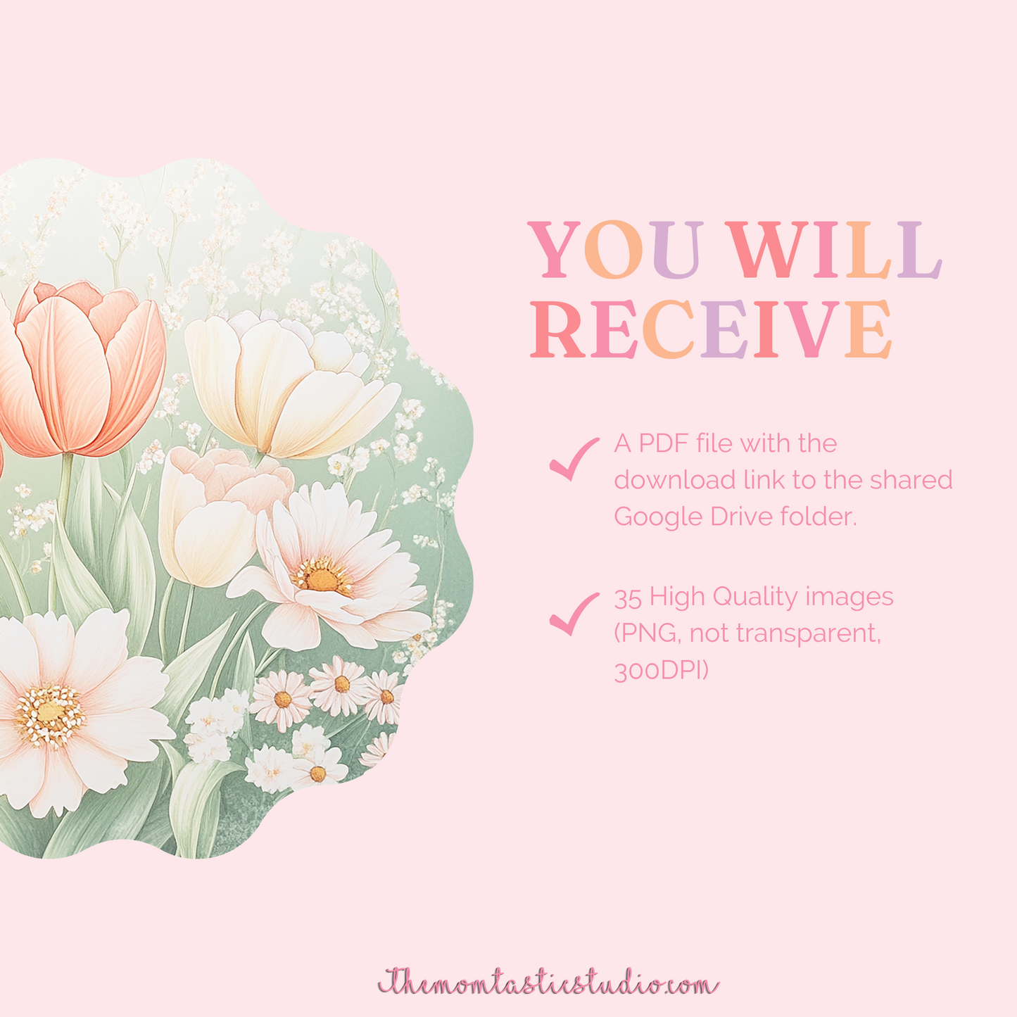 Ethereal Garden Bloom Illustration Set - 300 DPI – Instant Download – Commercial Use