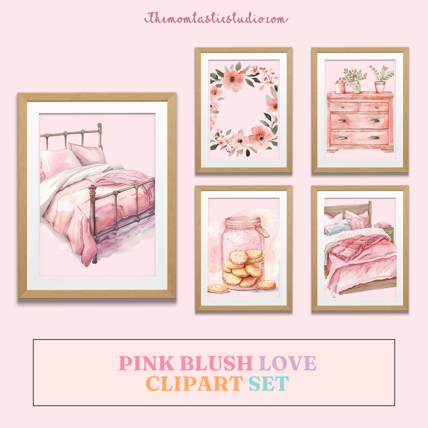 Pink Blush Love – Clipart Set - High-Quality PNG - Transparent Background - Commercial Use