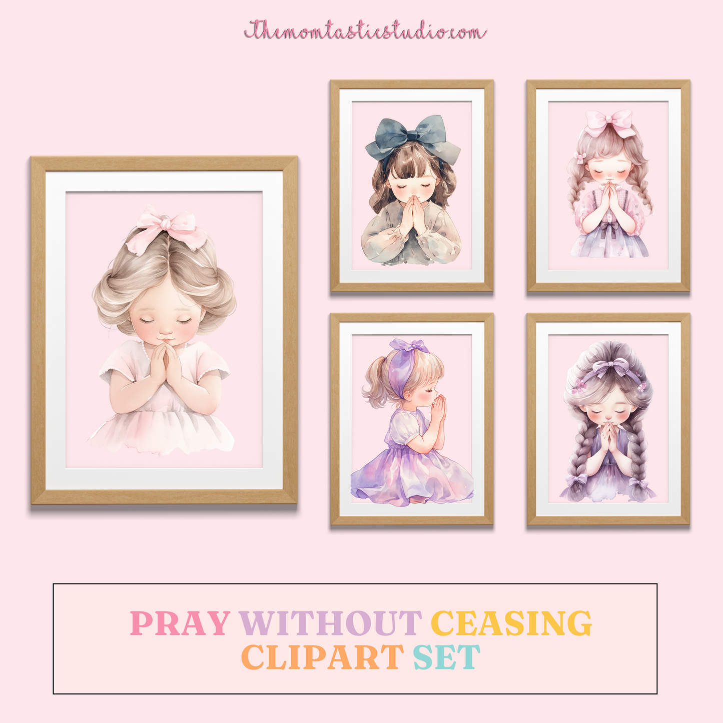 Pray Without Ceasing – Clipart Set - High-Quality PNG - Transparent Background - Commercial Use