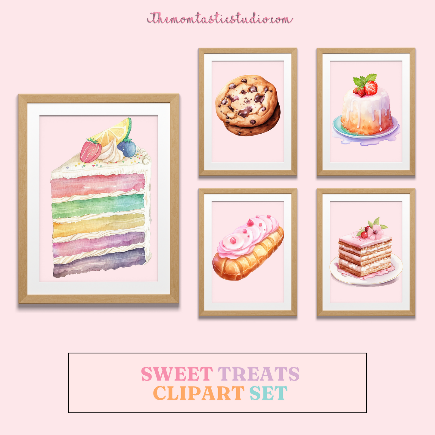 Sweet Treats Stickers – Clipart Set - High-Quality PNG - Transparent Background - Commercial Use