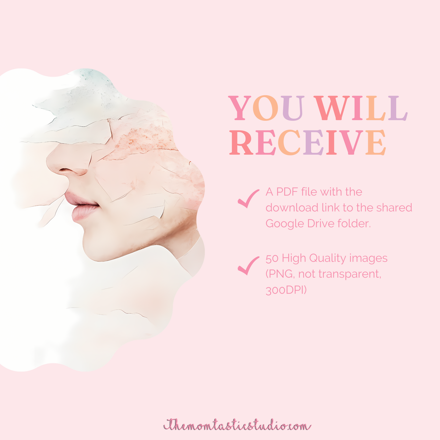 Gentle Fragments Illustration Set - 300 DPI – Instant Download – Commercial Use