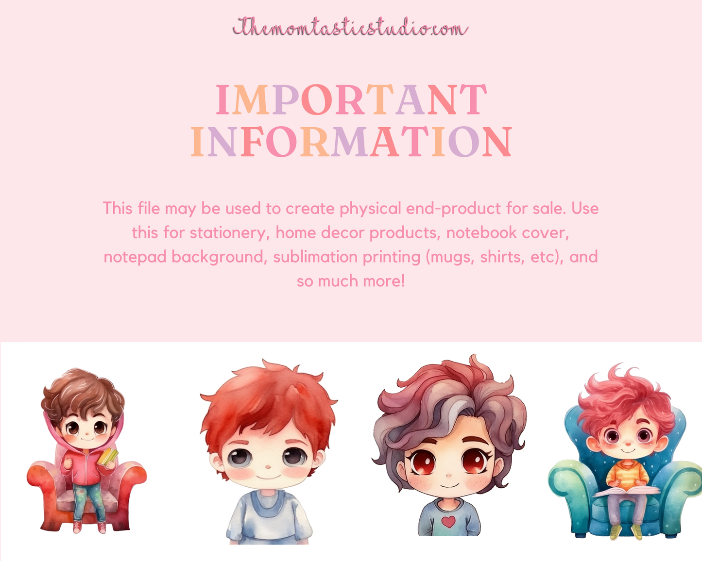 Cute Little Chibi Boys – High-Quality PNG - Transparent Background - Commercial Use