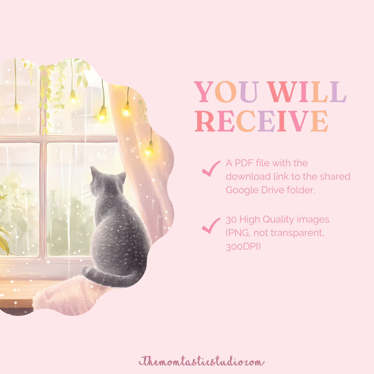 Cozy Cat's Corner Illustration Set - 300 DPI – Instant Download – Commercial Use