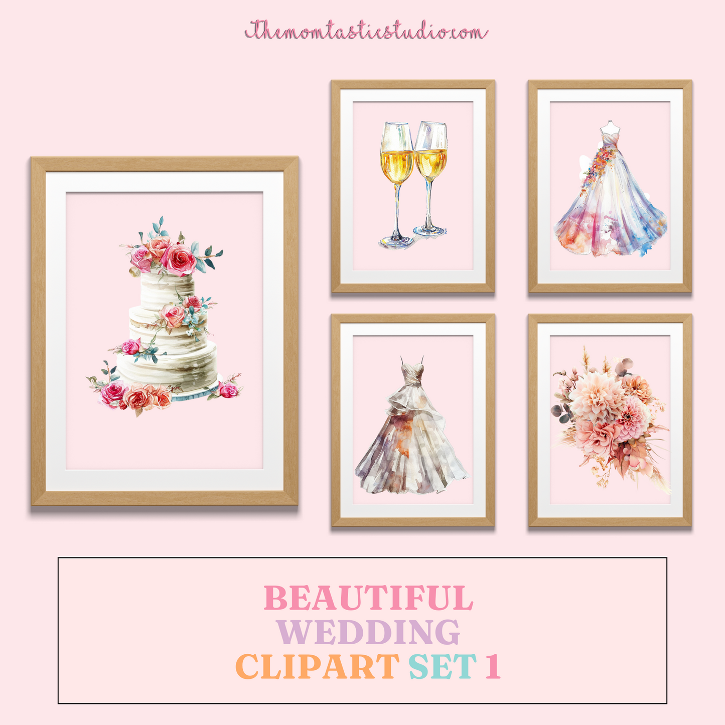 Beautiful Wedding– Clipart Set 1 - High-Quality PNG - Transparent Background - Commercial Use