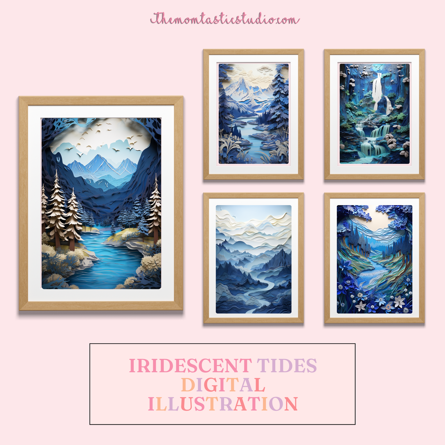 Iridescent Tides Digital Illustration – Instant Download – Commercial Use