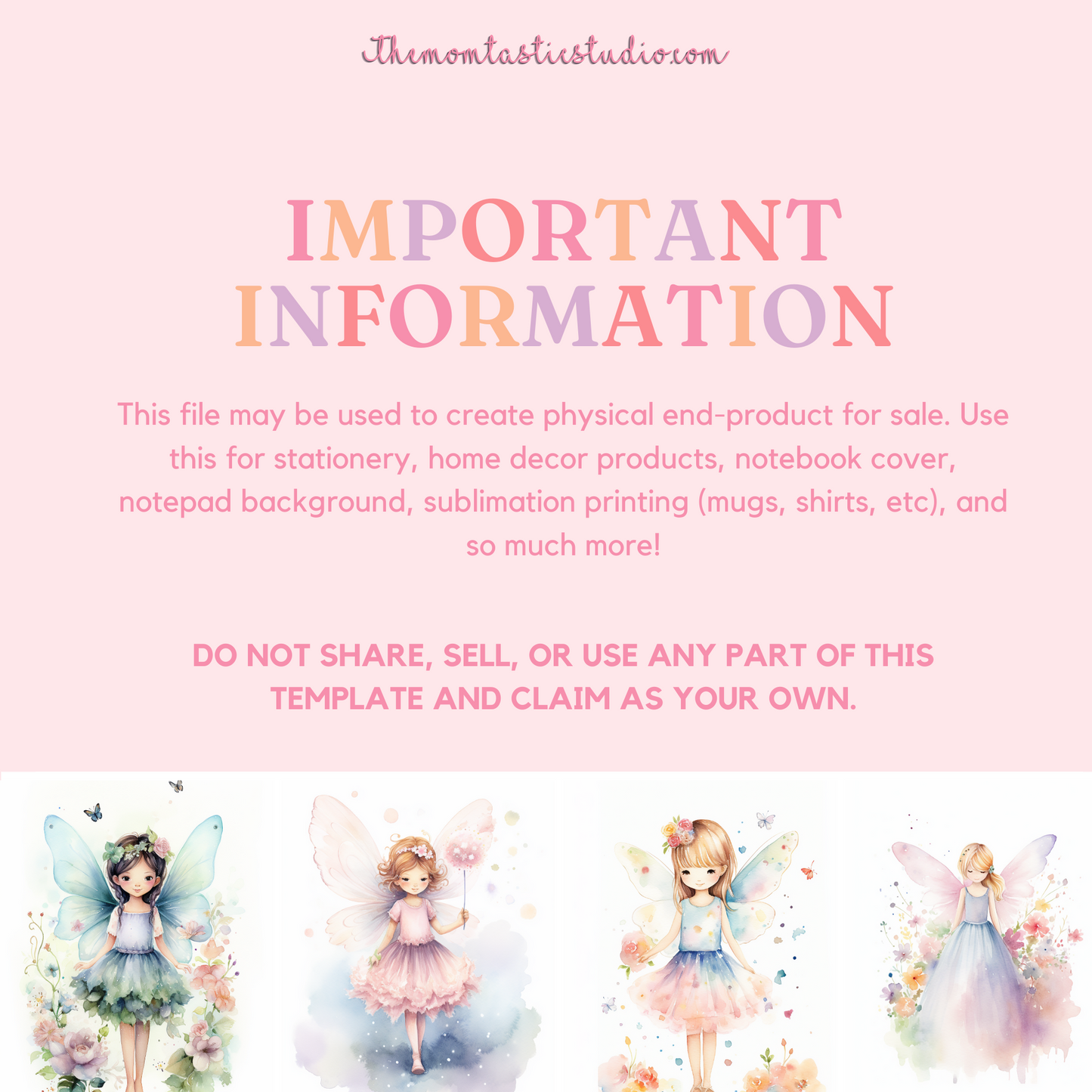 Cute Fairies Watercolor Digital Illustration – Instant Download – High-Quality - 300 DPI - Commercial Use