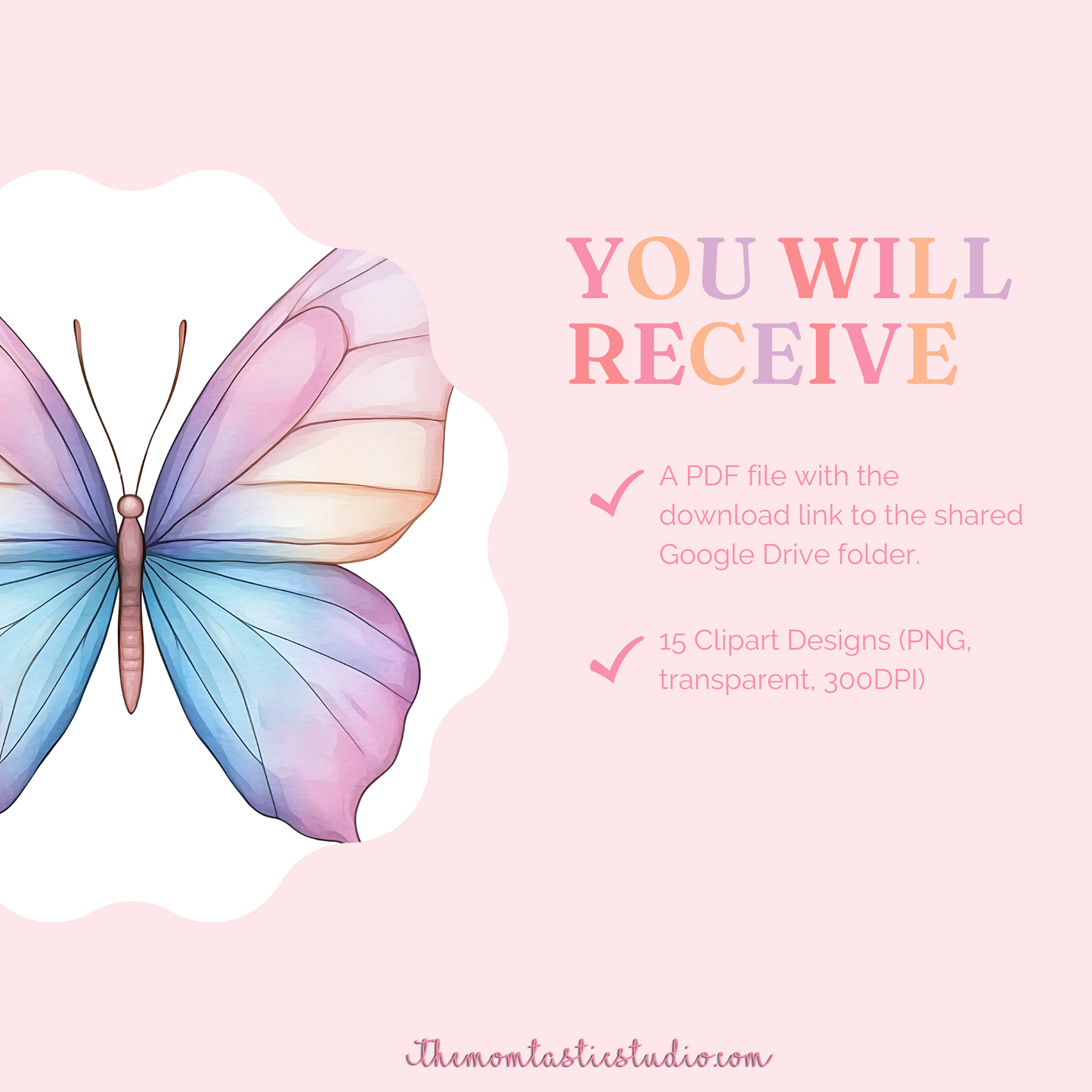 Soft Wings Butterfly Clipart Set - 300 DPI – Instant Download – Commercial Use (Transparent Files)