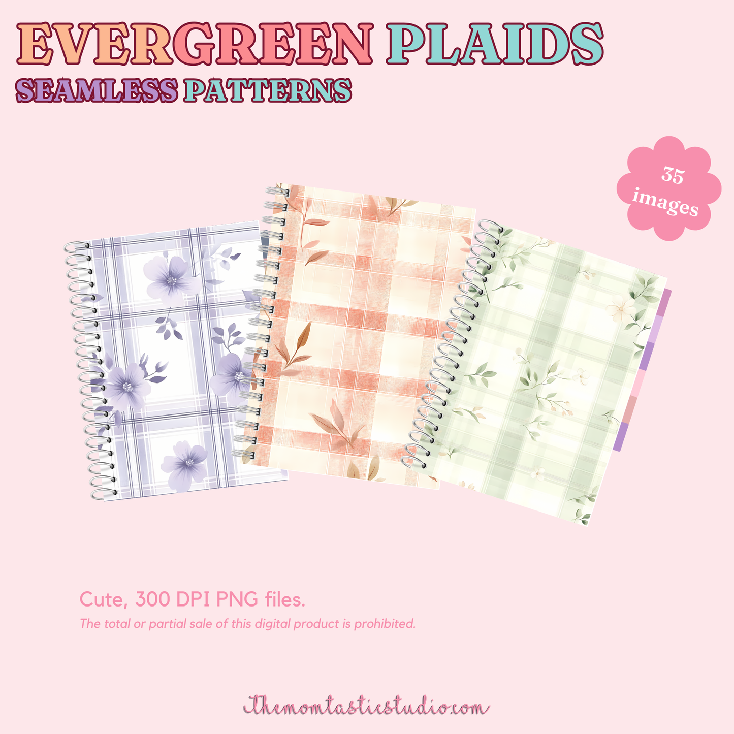 Evergreen Plaids Seamless Patterns for Commercial Use, Digital Paper - 300 DPI