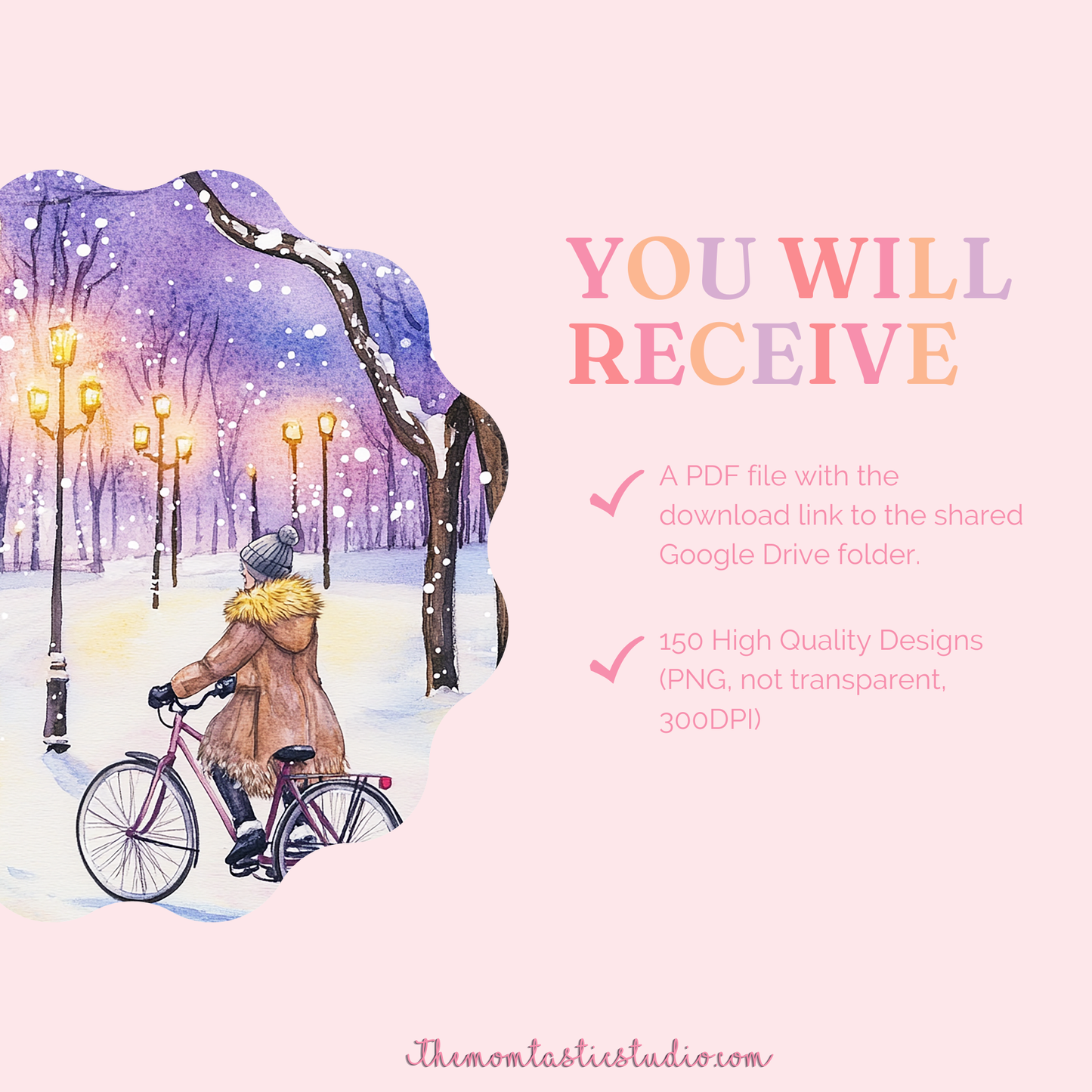 Winter Serenity Digital Illustration Set - 300 DPI – Instant Download – Commercial Use