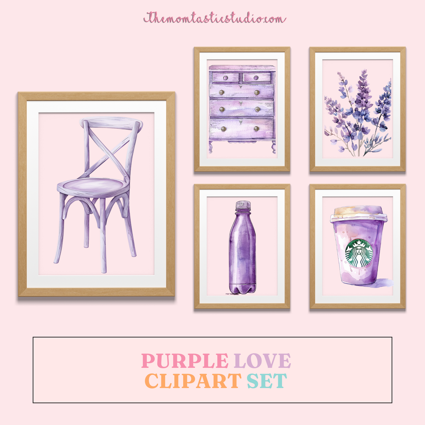 Purple Love – Clipart Set - High-Quality PNG - Transparent Background - Commercial Use