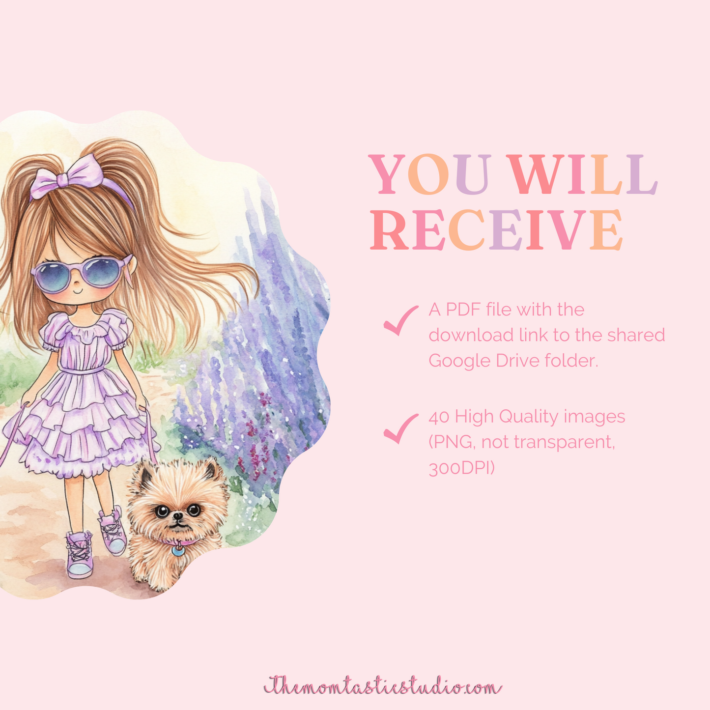 Pastel Summer Days Illustration Set - 300 DPI – Instant Download – Commercial Use