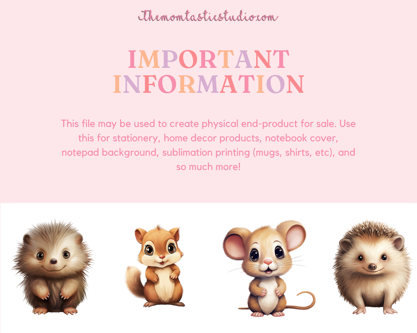 Cute Woodland Animals – High-Quality PNG - Transparent Background - Commercial Use