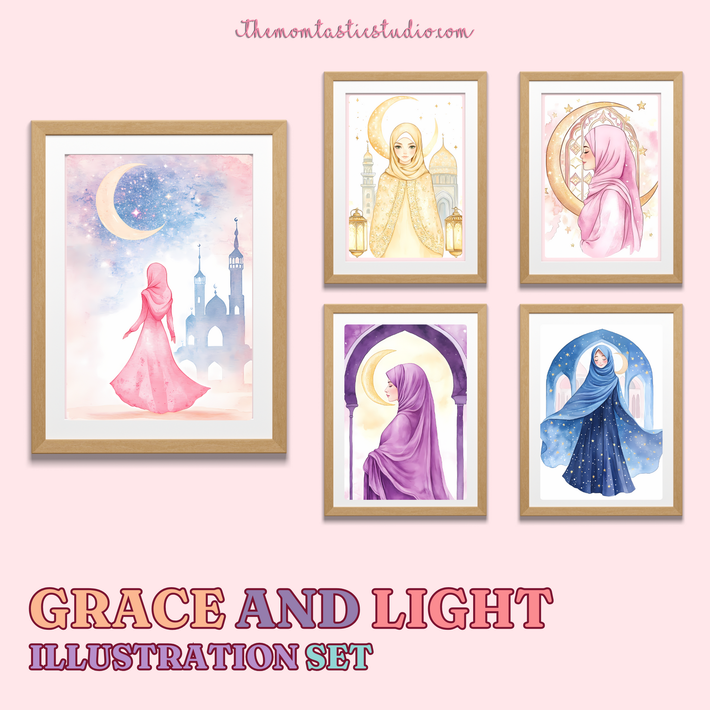 Grace and Light Illustration Set - 300 DPI – Instant Download – Commercial Use