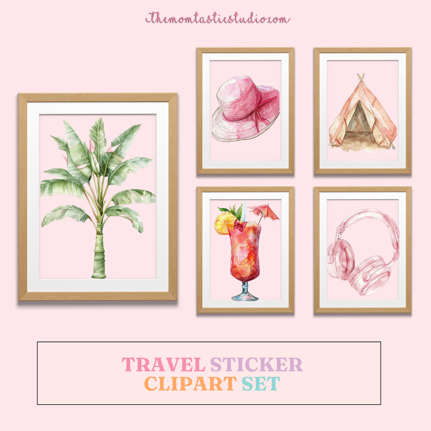 Travel Stickers – Clipart Set - High-Quality PNG - Transparent Background - Commercial Use