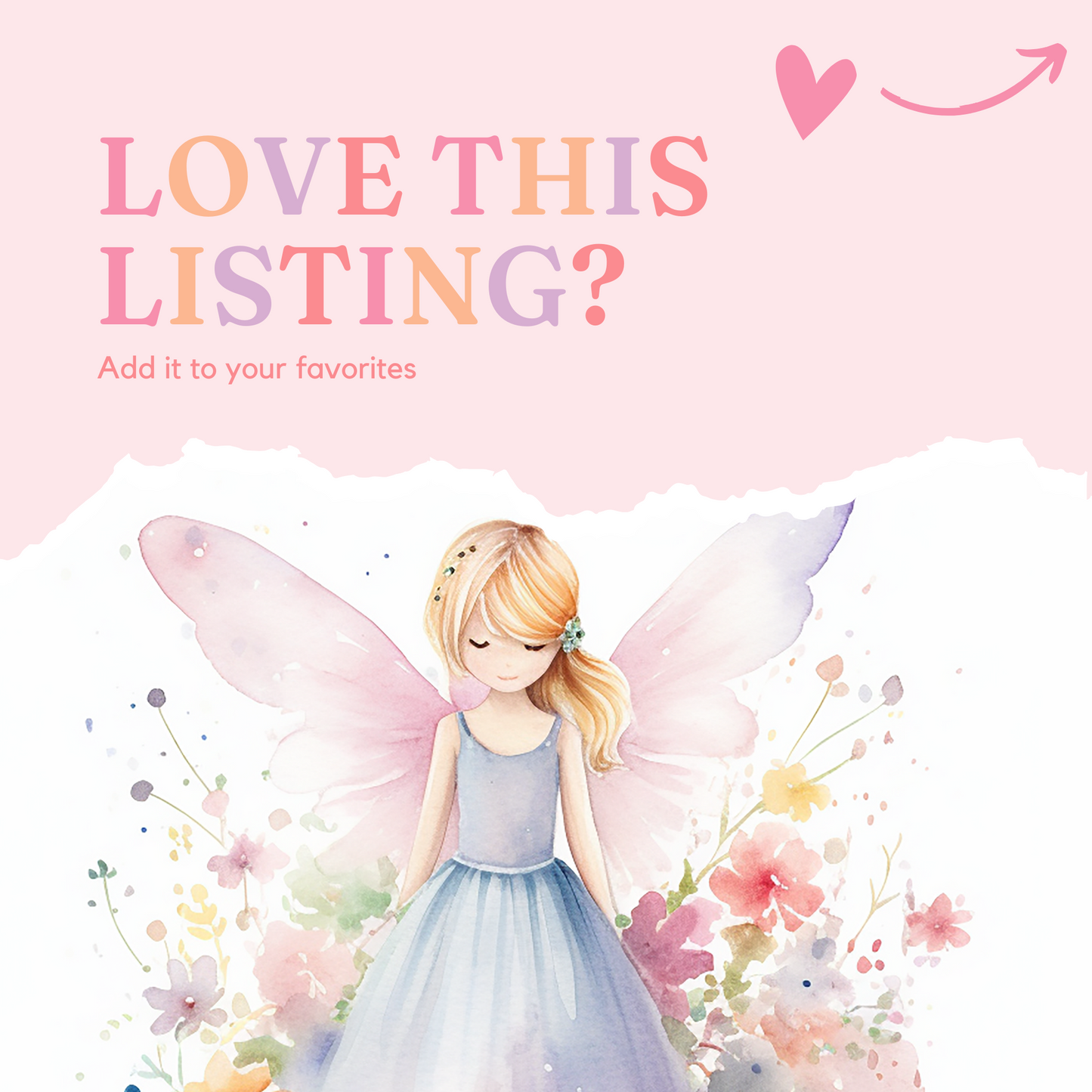 Cute Fairies Watercolor Digital Illustration – Instant Download – High-Quality - 300 DPI - Commercial Use