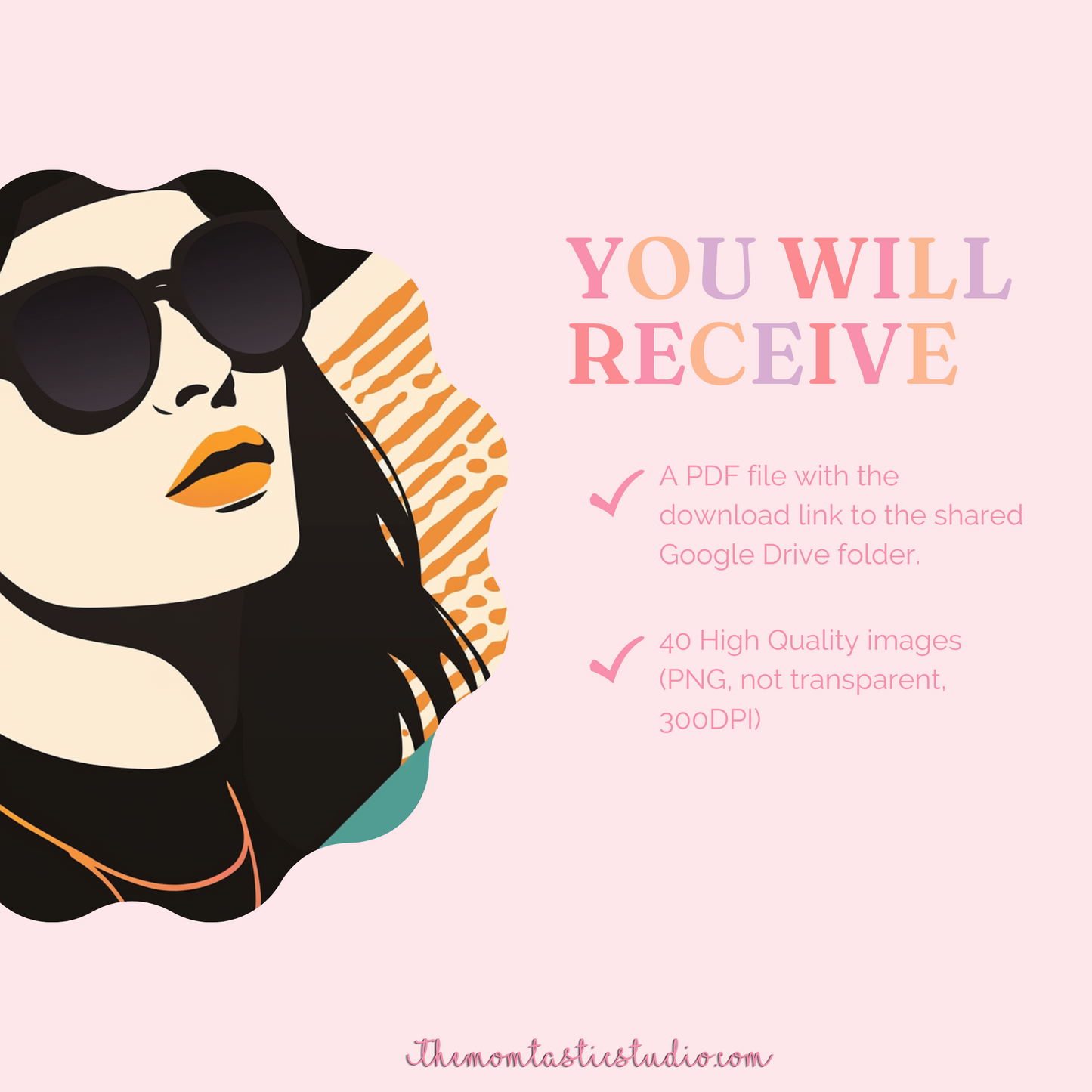 She, in Abstract Illustration Set - 300 DPI – Instant Download – Commercial Use
