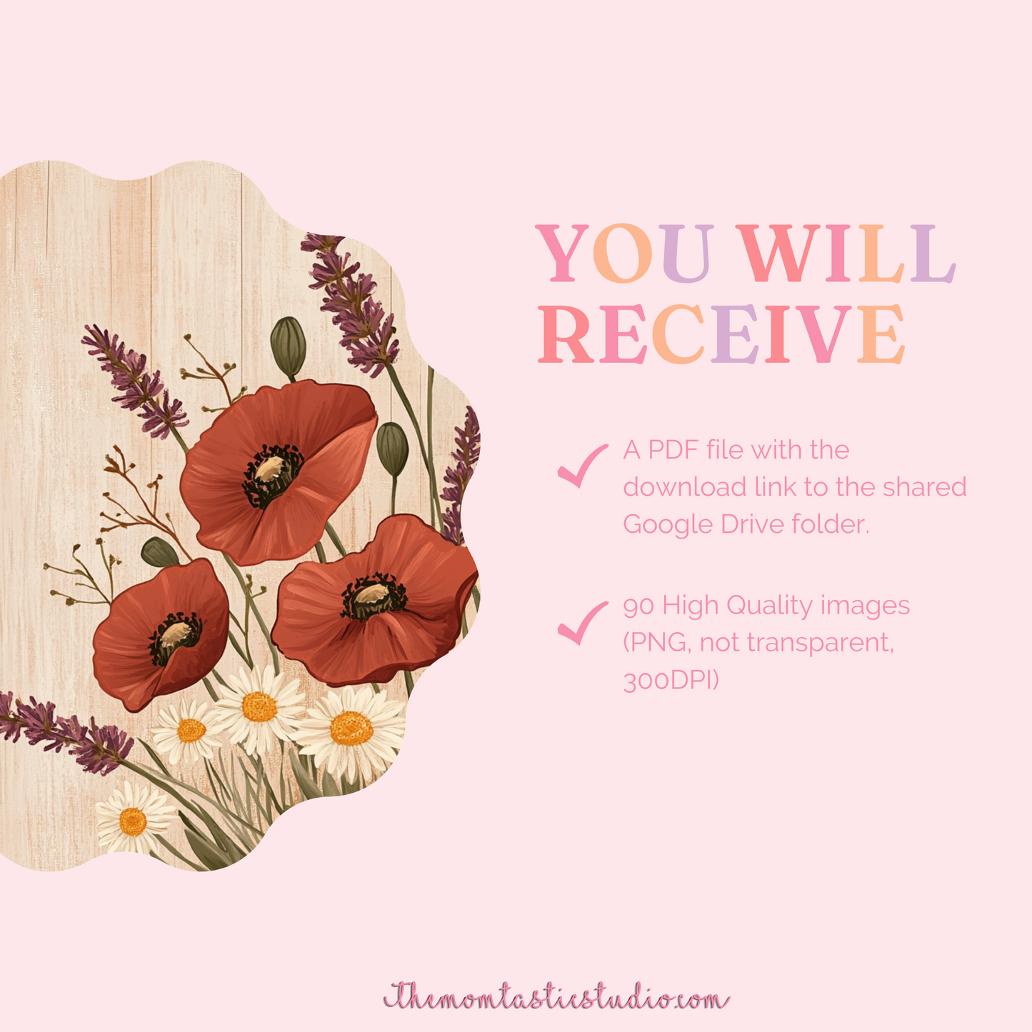 Rustic Blooms Illustration Set - 300 DPI – Instant Download – Commercial Use