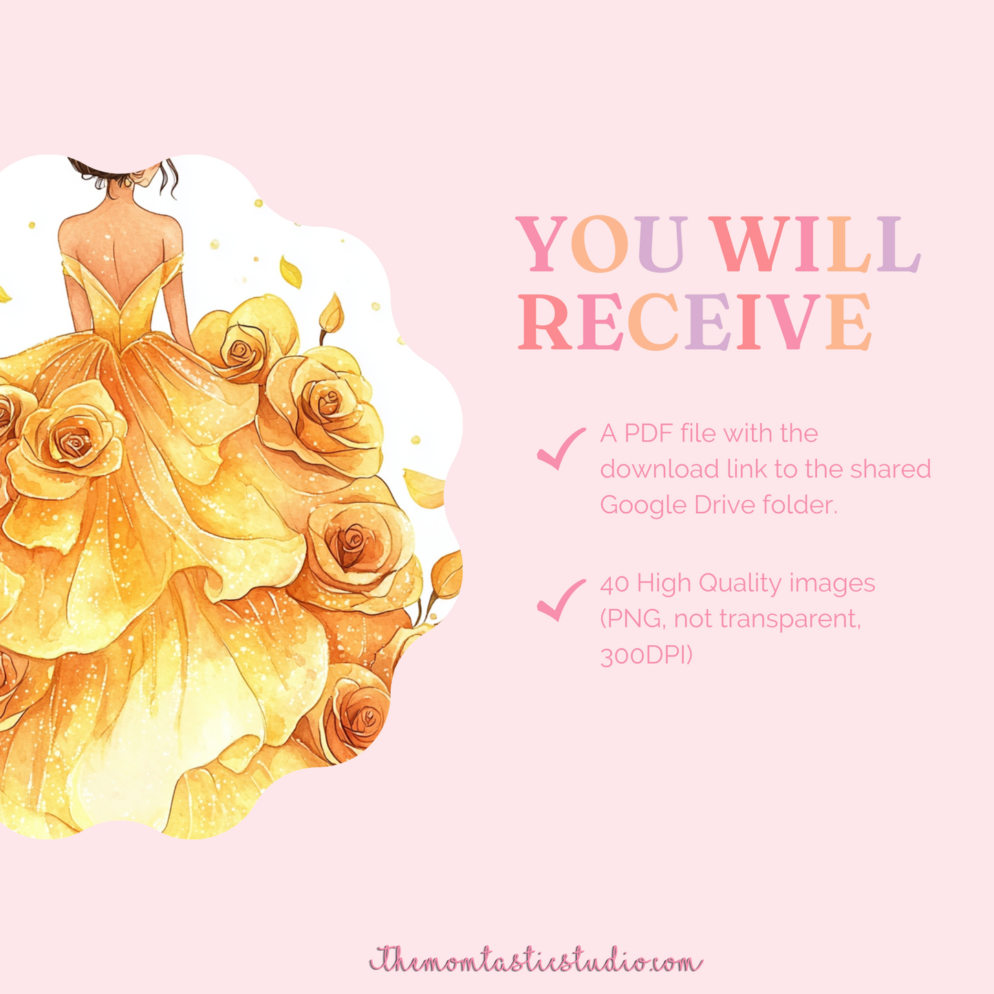 Blooming Fairytales Illustration Set - 300 DPI – Instant Download – Commercial Use