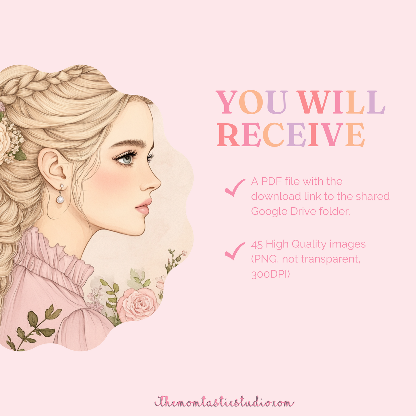 Ethereal Beauty Illustration Set - 300 DPI – Instant Download – Commercial Use
