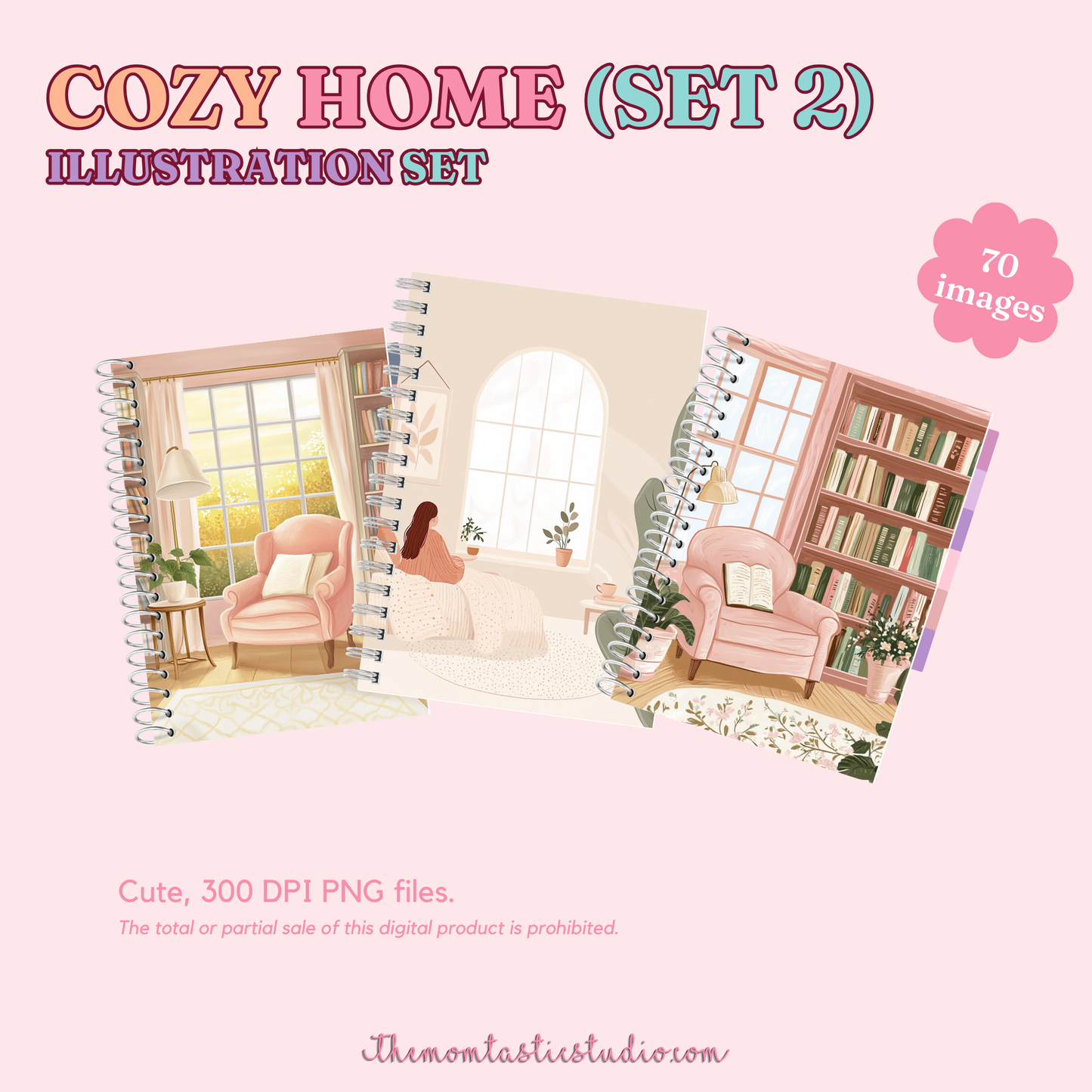 Cozy Home 2 Illustration Set - 300 DPI – Instant Download – Commercial Use