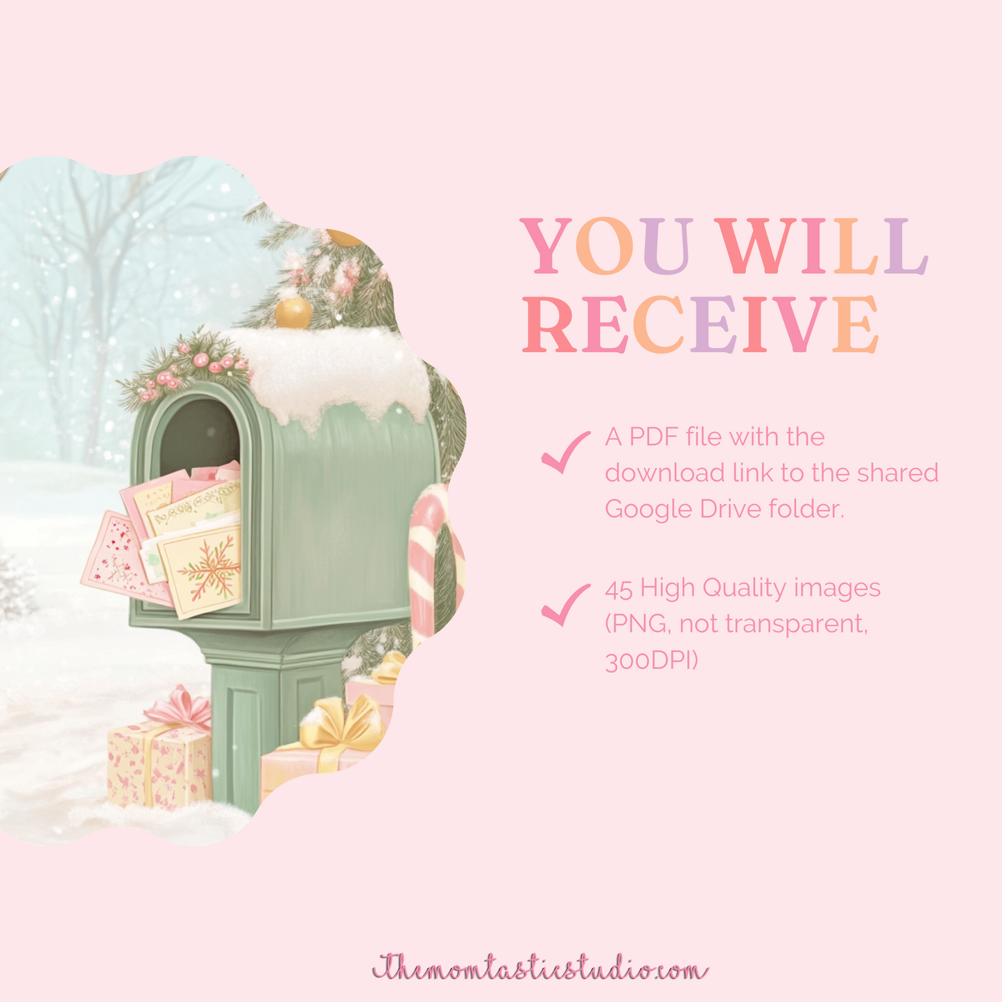 Seasons's Greetings Illustration Set - 300 DPI – Instant Download – Commercial Use
