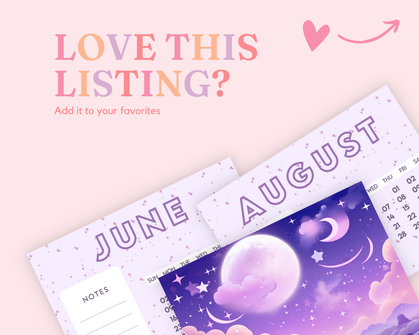 2024 Template | Lilac Dreams Calendar Printable | Canva Editable | Commercial Use