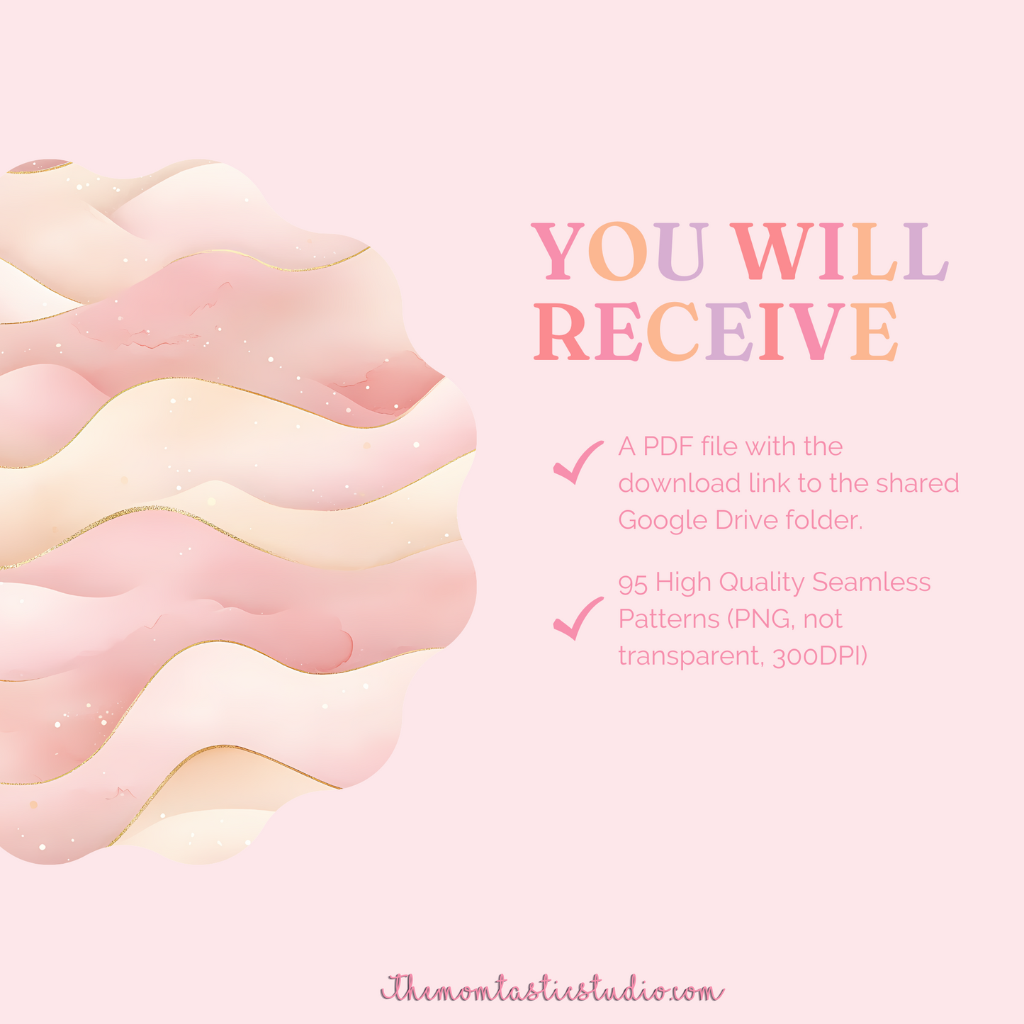 Barely Blush Seamless Patterns for Commercial Use, Digital Paper - 300 DPI