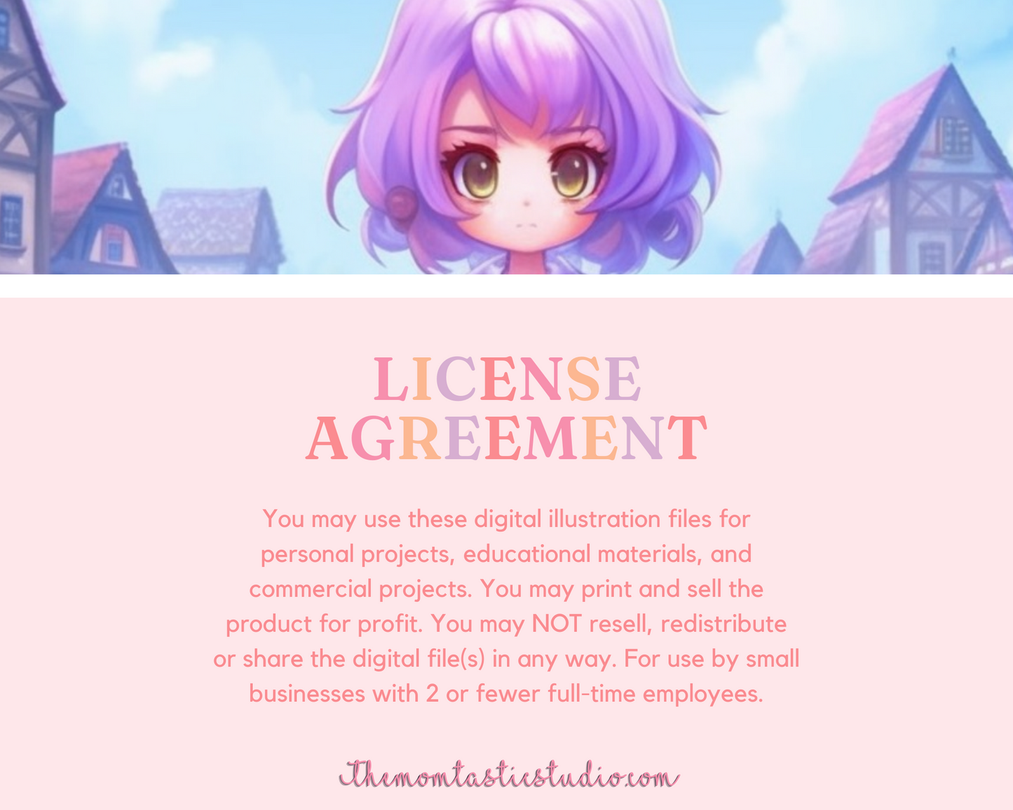 FREE Beautiful Life Chibi Girls Illustration – Commercial Use