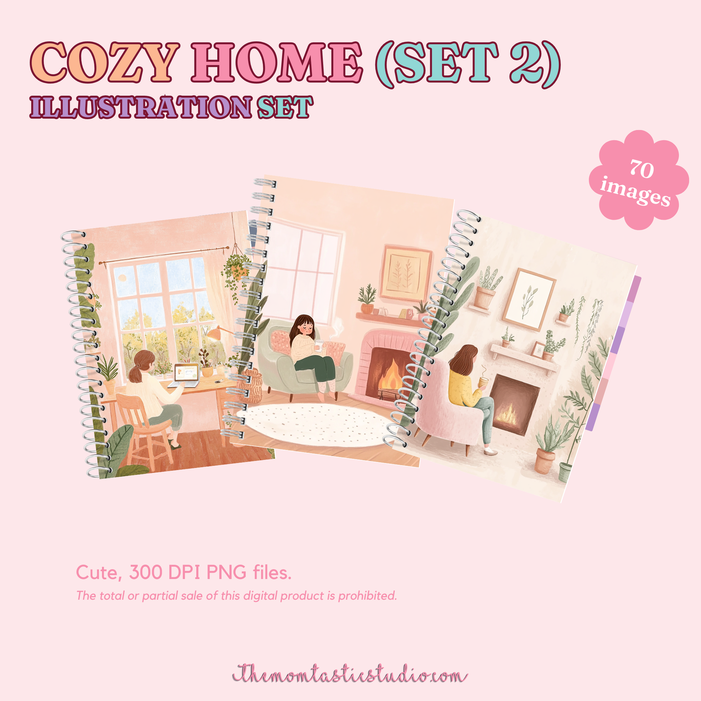 Cozy Home 2 Illustration Set - 300 DPI – Instant Download – Commercial Use