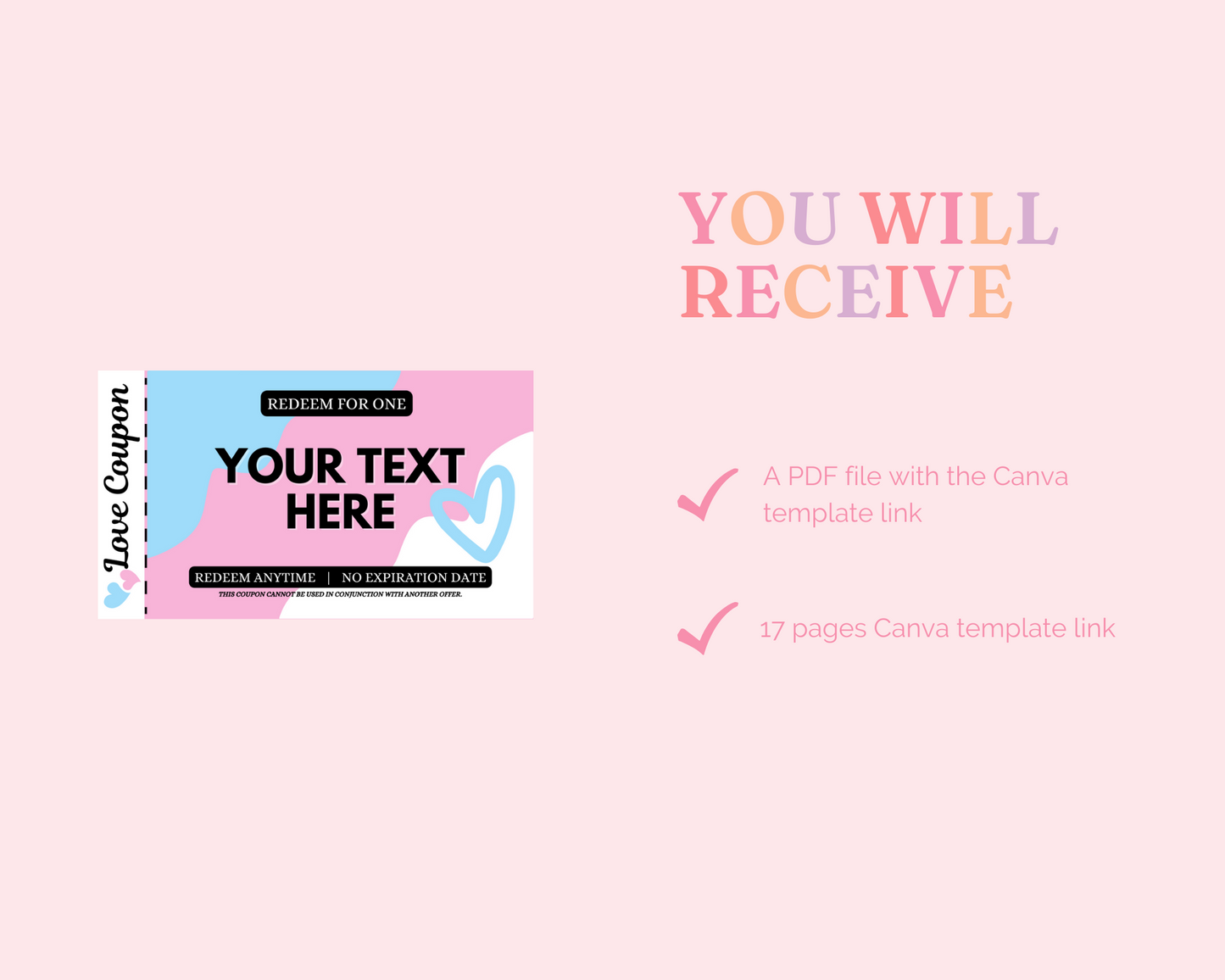 Valentine's Love Coupons – Canva Template  – Instant Download –  Commercial Use